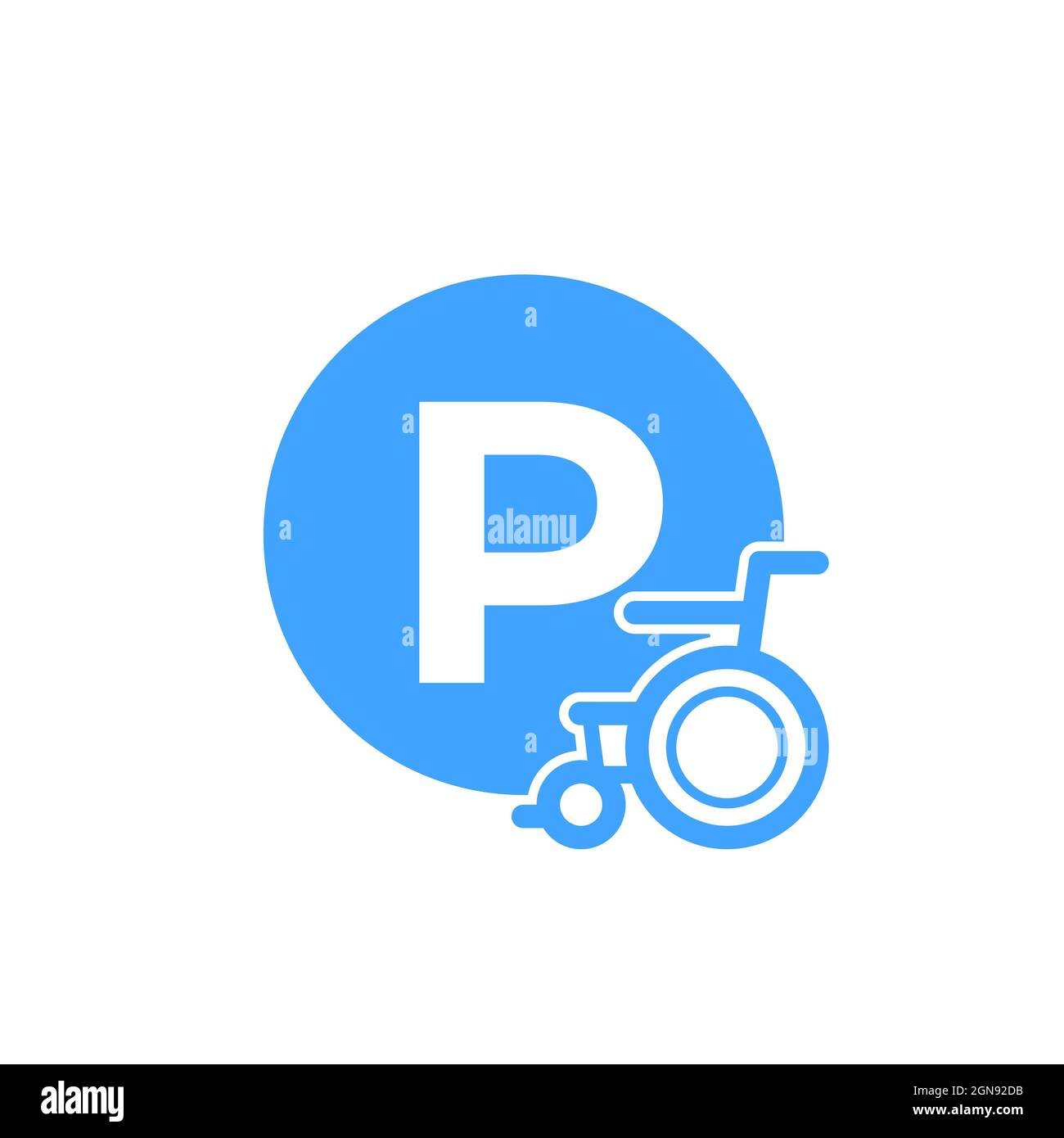 Behindertenparksymbol, Vektorschild Stock Vektor