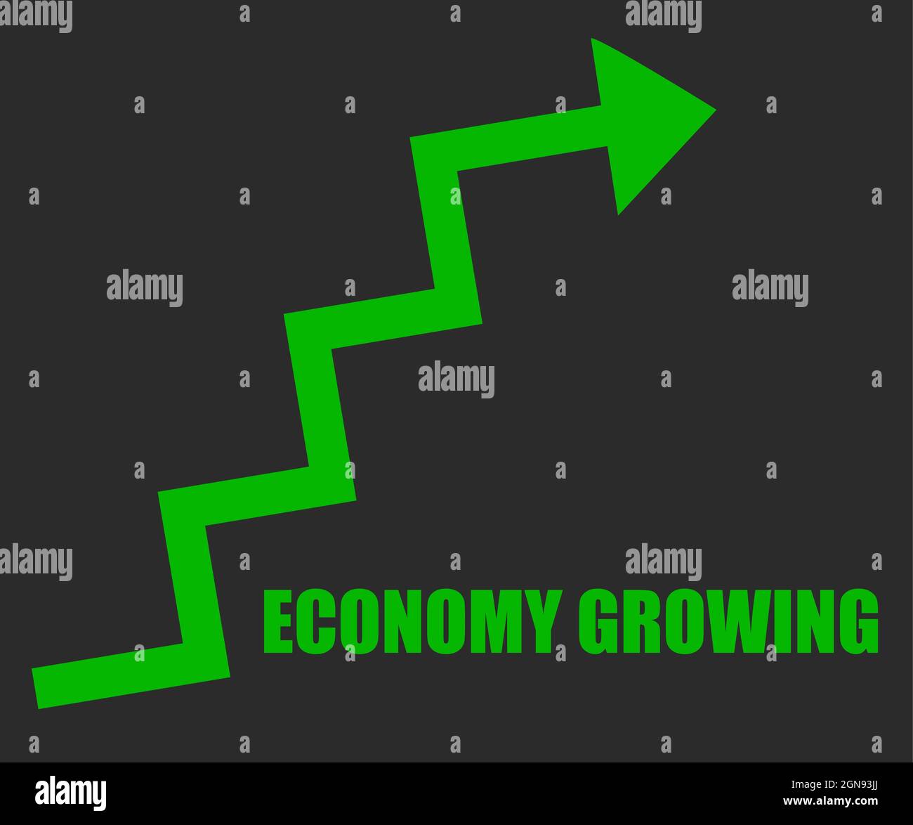 Abbildung des Vektors für das Wirtschaftswachstum, Wachstum der Wirtschaft Stock Vektor