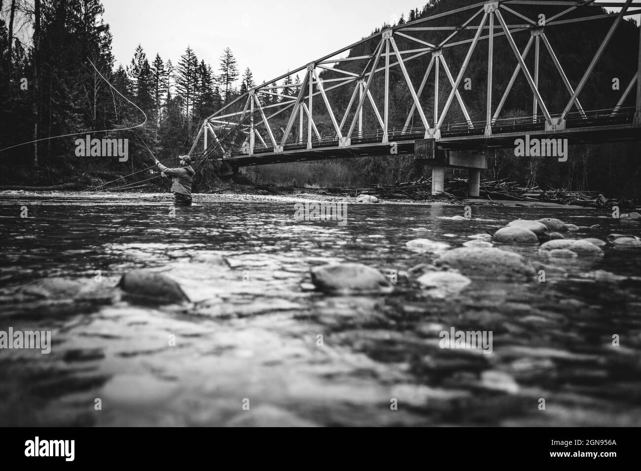 Angeln in Darrington, Washington Stockfoto