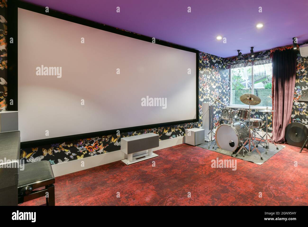 Privates Heimkino-Interieur Stockfoto