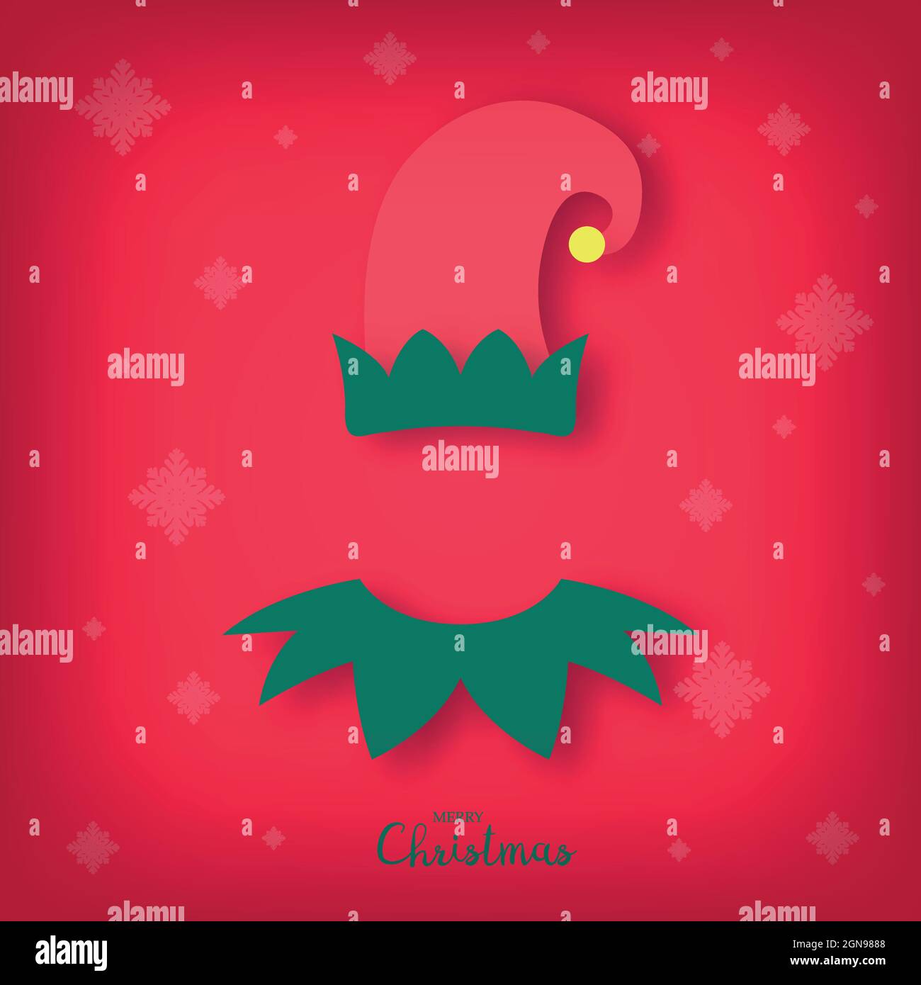 Avatar einer Weihnachtself. Frohe Weihnachten und Frohes neues Jahr. Stock Vektor