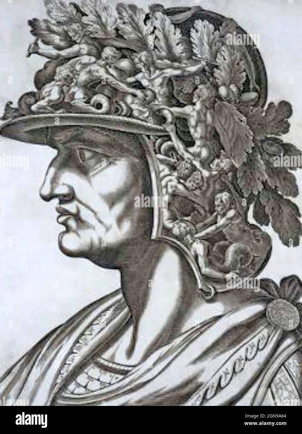 CALIGULA (12-41 n. Chr.) Mittelalterliches Porträt des dritten römischen Imperators. Stockfoto