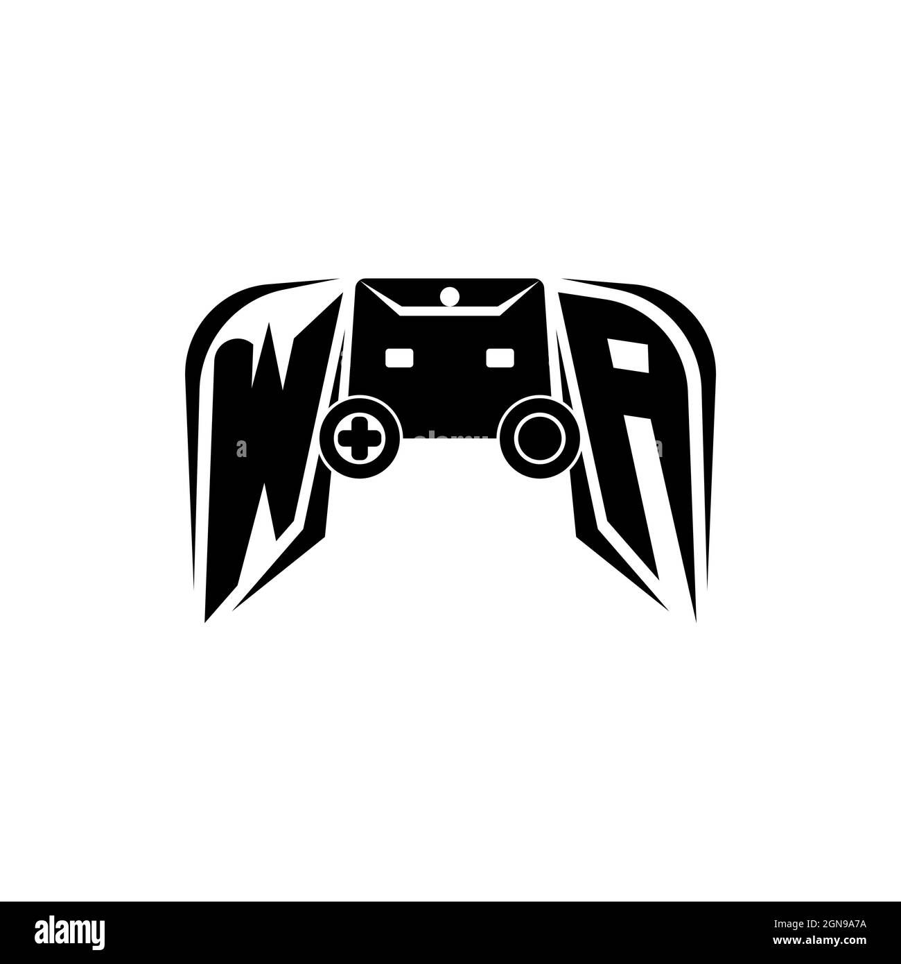 WA Initial eSport Gaming-Logo. Spielekonsole Form Stil Vektor-Vorlage Stock Vektor