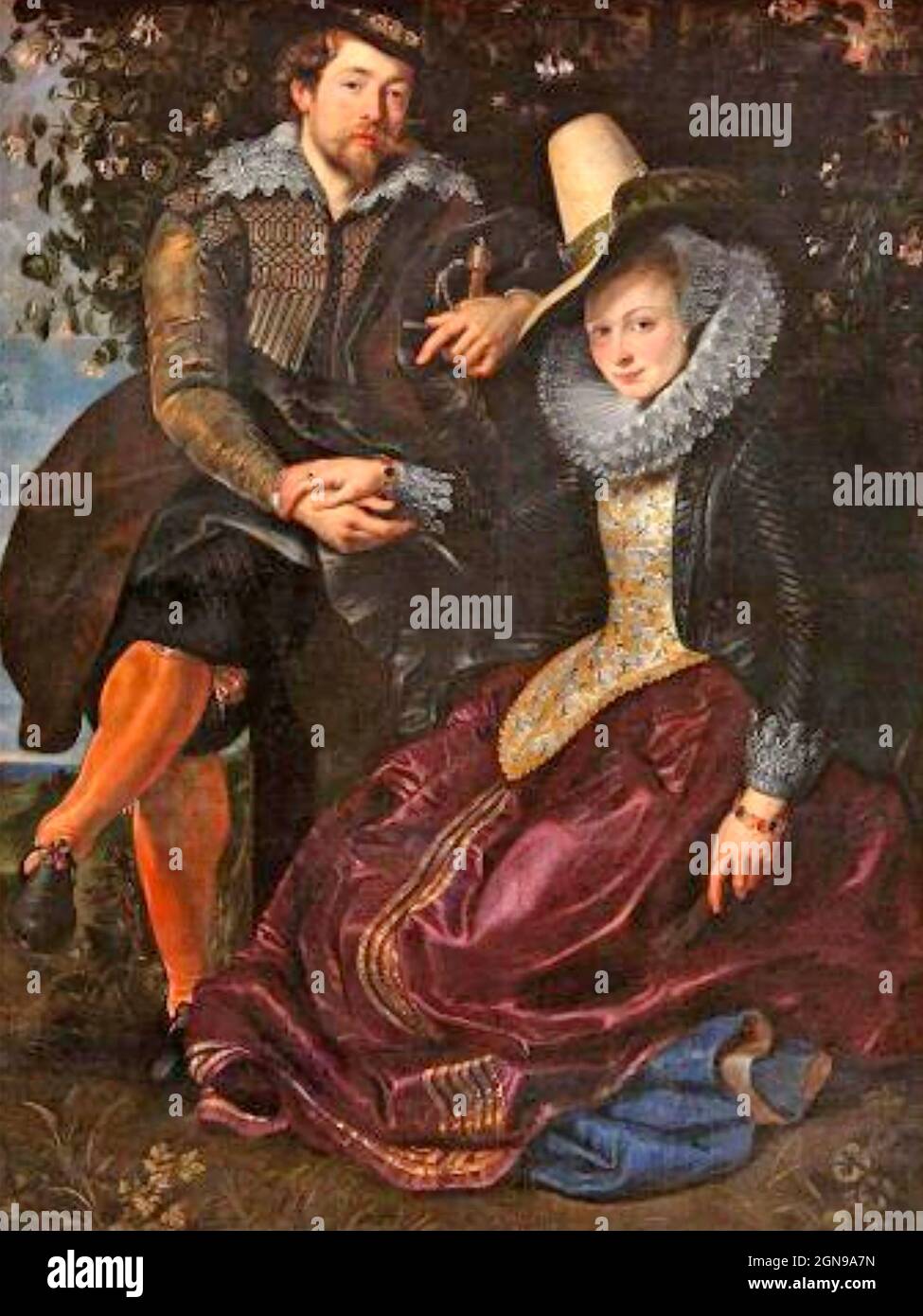 GEISSELMÄHER Selbstporträt über 1609 des flämischen Malers Peter Paul Rubens (1577-1640) und seiner ersten Frau Isabella Brent, gehalten in der Alten Pinakothek, Munch. Stockfoto