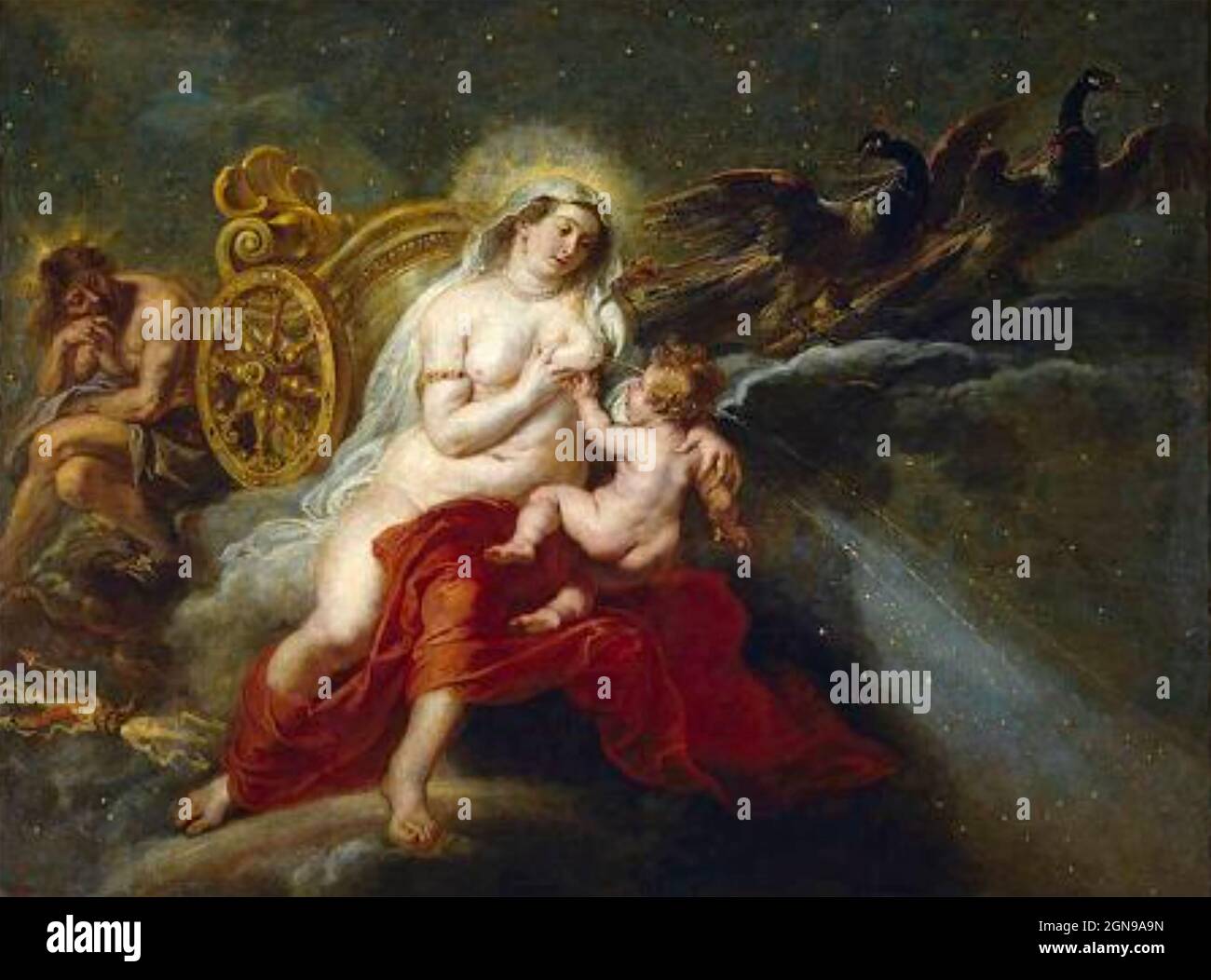 URSPRUNG DER MILCHSTRASSE, gemalt um 1637 vom flämischen Künstler Peter Paul Rubens (1577-1640) Stockfoto