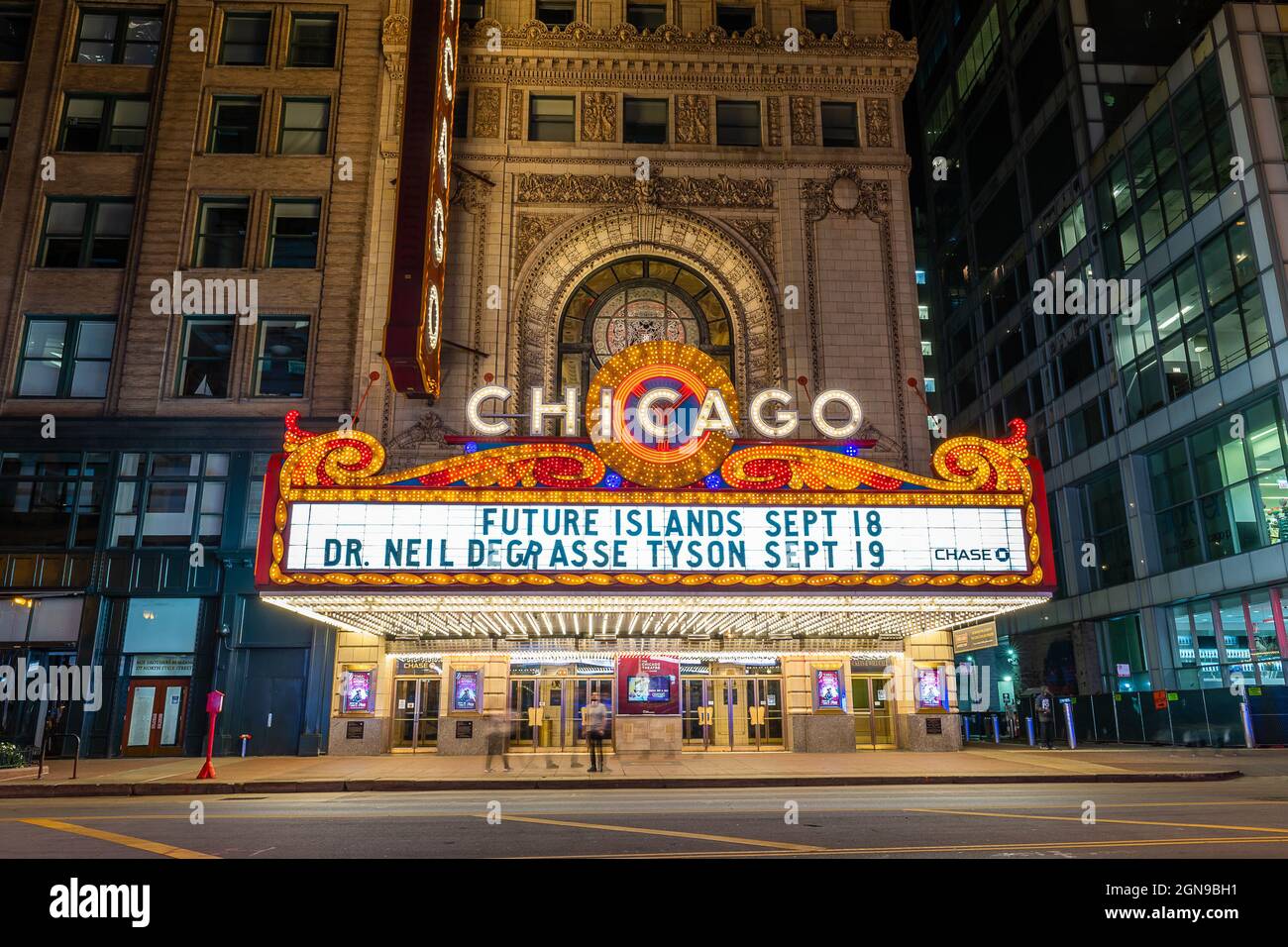 Das Chicago Theatre Stockfoto