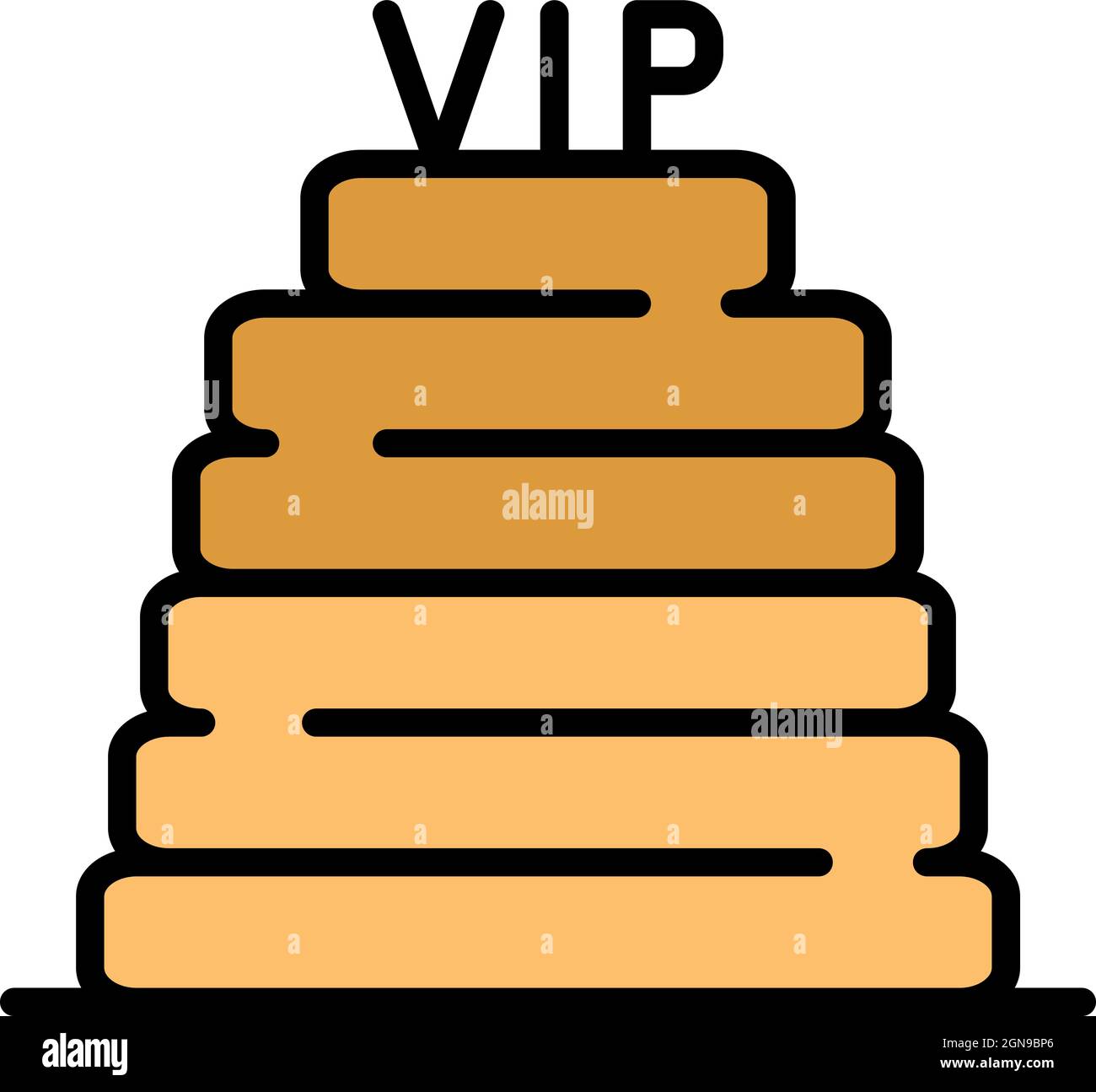 VIP-Schritte-Symbol. Kontur VIP-Schritte Vektor Symbol Farbe flach isoliert Stock Vektor