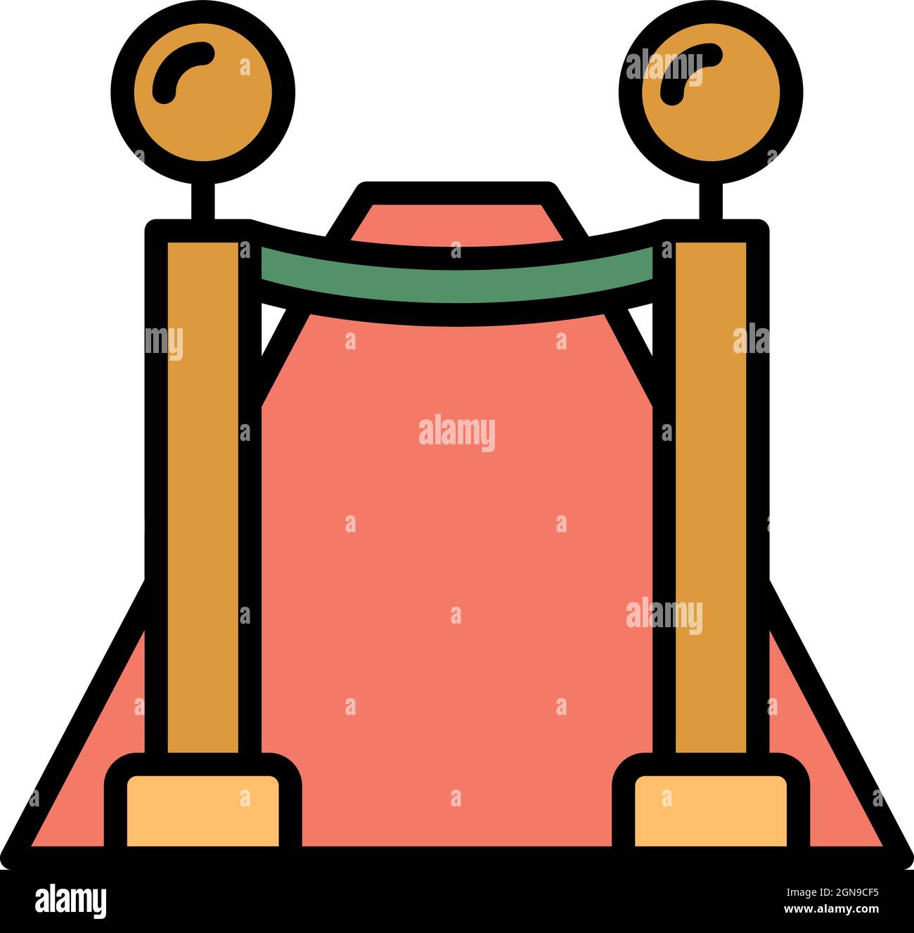 VIP-Zaunsymbol. Kontur VIP Zaun Vektor Symbol Farbe flach isoliert Stock Vektor