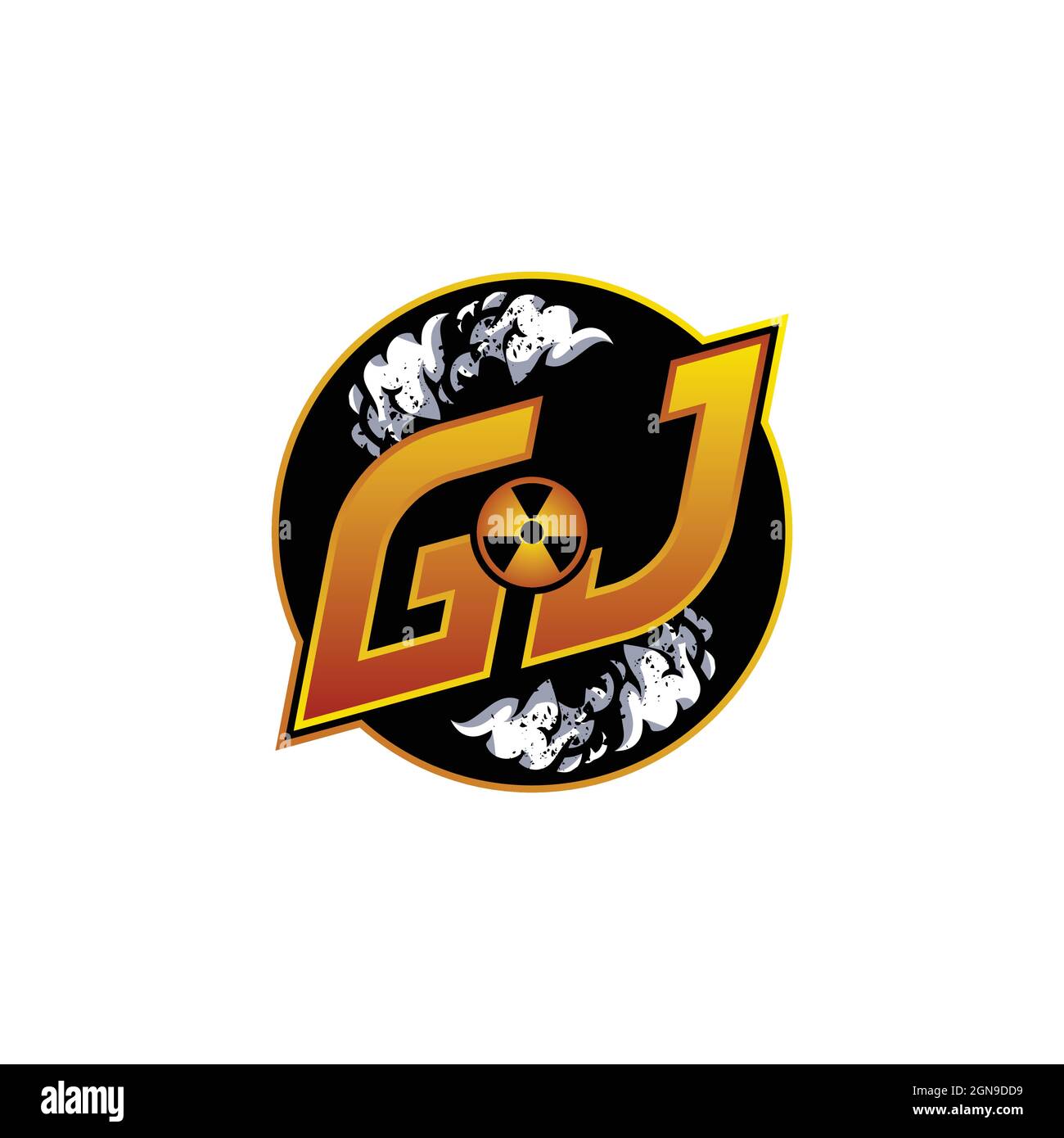 GI Logo Monogramm mit Skull Shape Designs Vorlage Vektor-Symbol modern Stock Vektor
