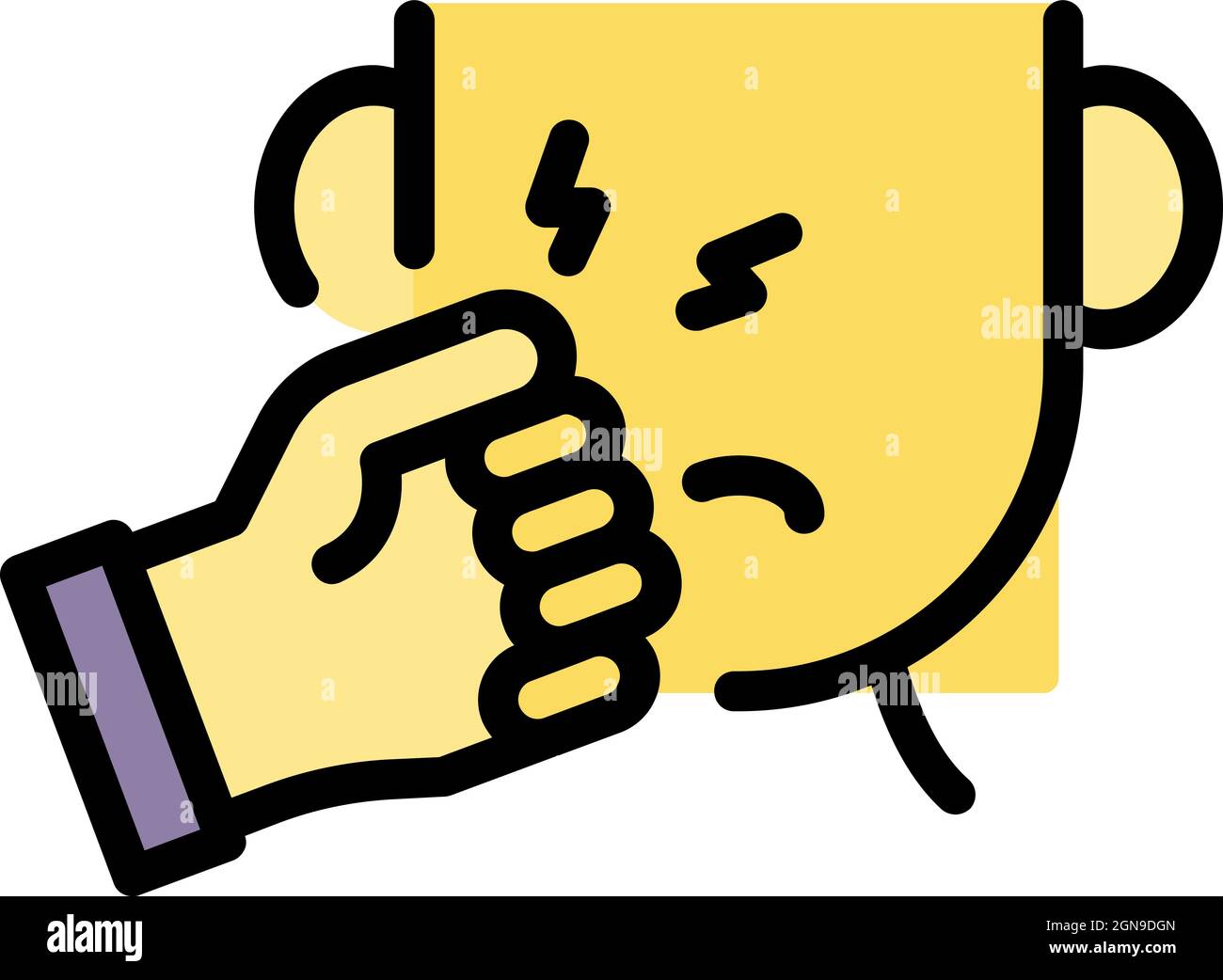 Symbol „Stop Face Violence“. Kontur Stop Gesicht Gewalt Vektor-Symbol Farbe flach isoliert Stock Vektor