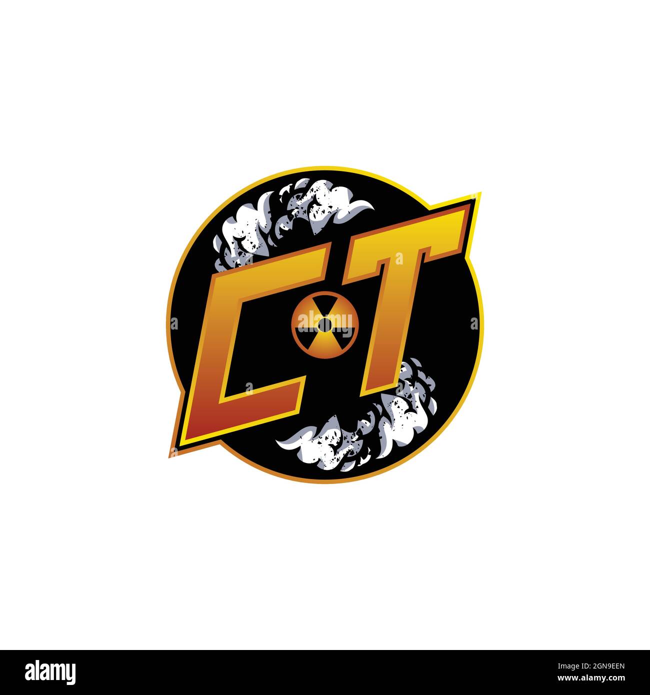 CU Logo Monogramm mit Skull Shape Designs Vorlage Vektor-Symbol modern Stock Vektor
