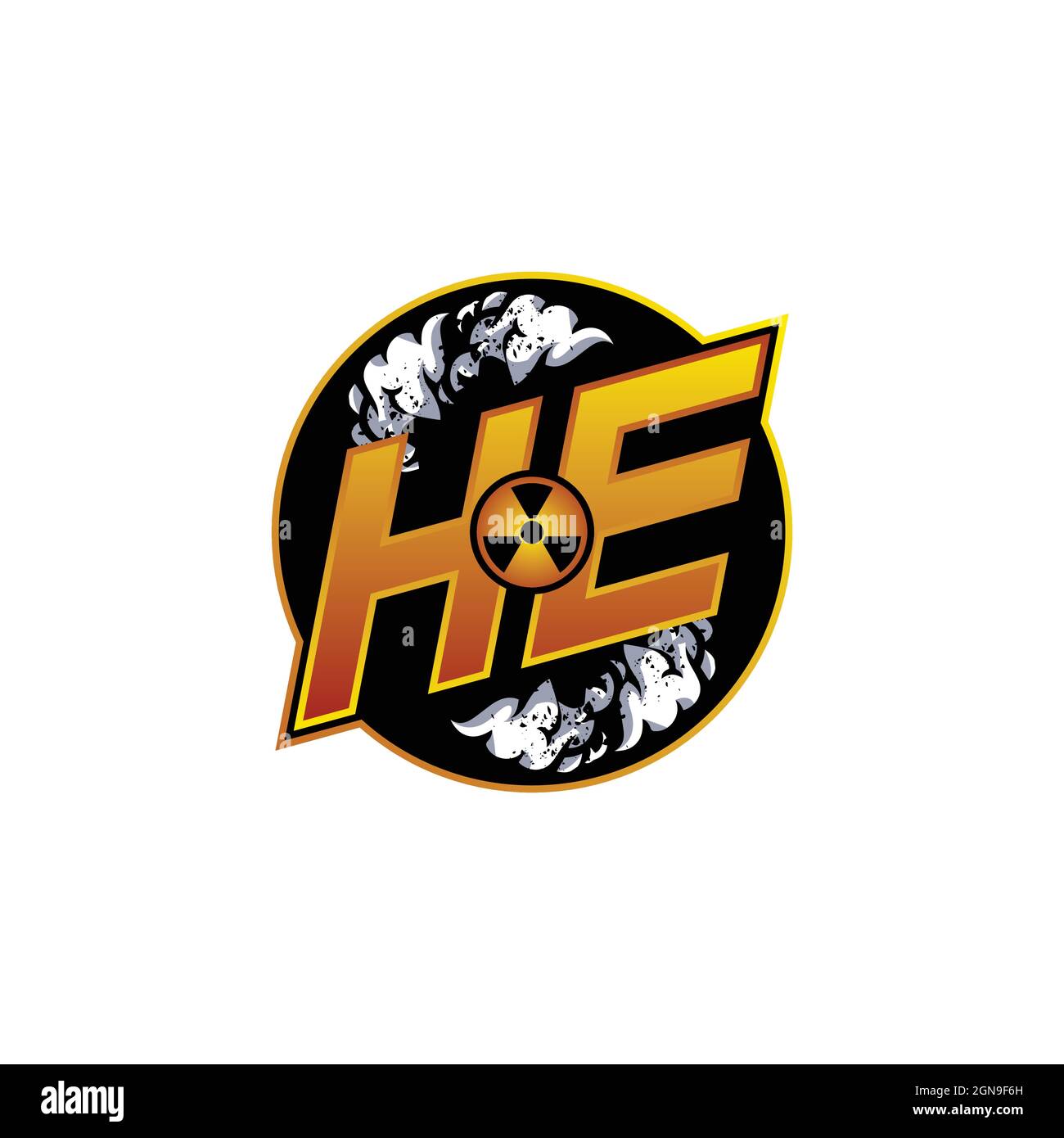 HF Logo Monogramm mit Skull Shape Designs Vorlage Vektor-Symbol modern Stock Vektor