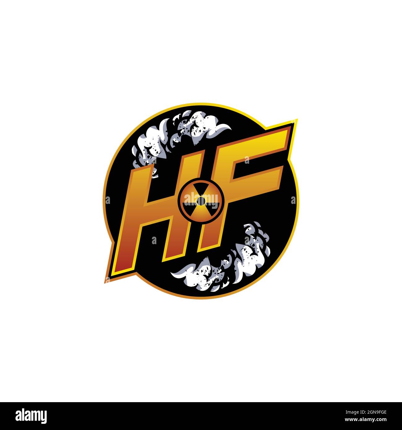 HF Logo Monogramm Gaming mit Gas Form Designs Vorlage Vektor-Symbol modern Stock Vektor