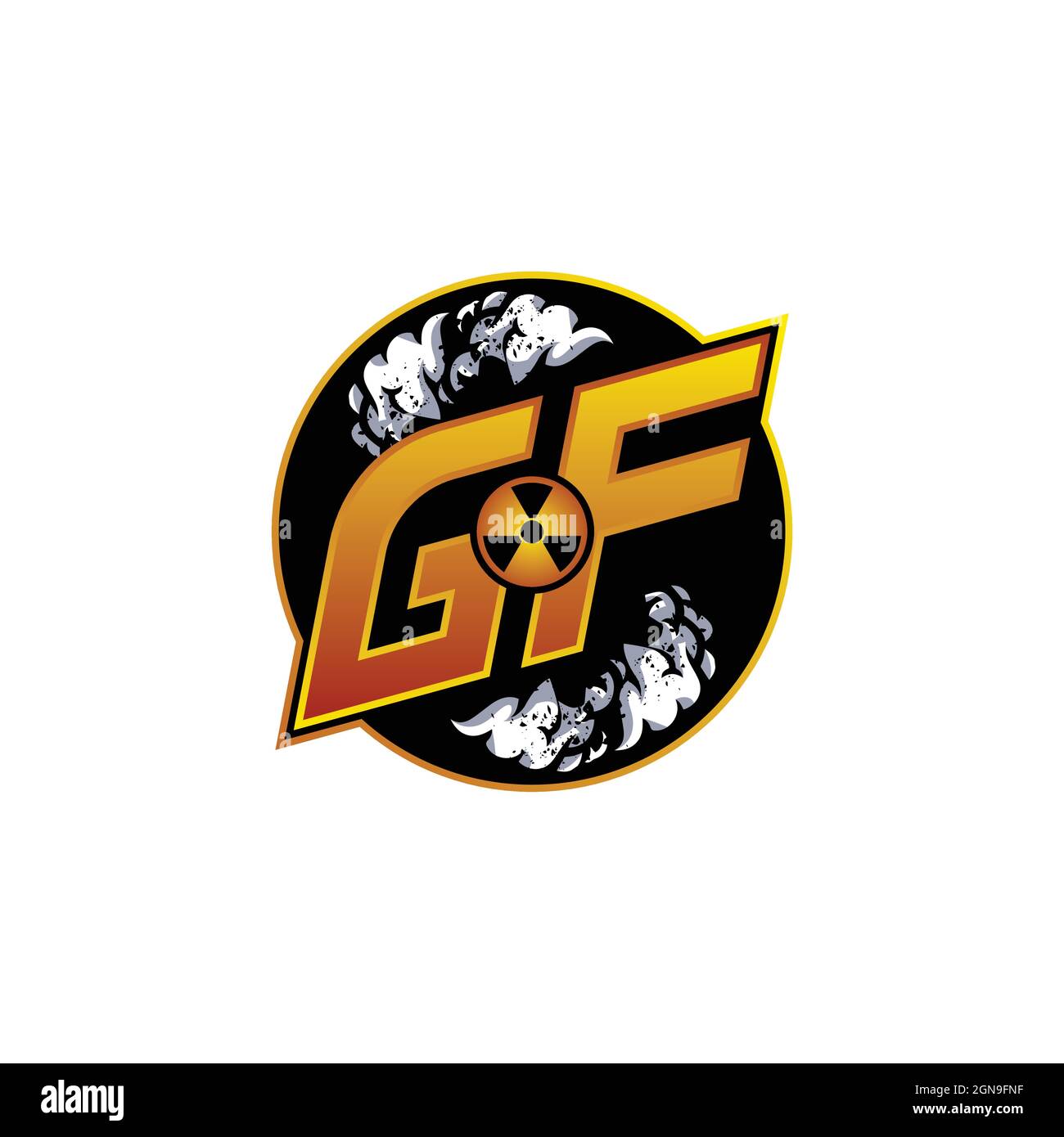 GF Logo Monogram Gaming mit Gas Shape Designs Vorlage Vektor-Symbol modern Stock Vektor