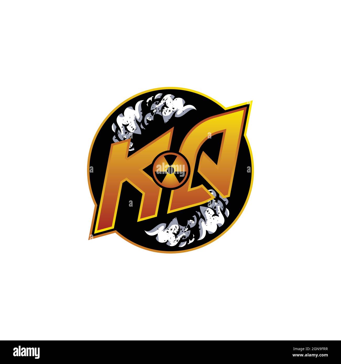 KQ Logo Monogramm Gaming mit Gas Form Designs Vorlage Vektor-Symbol modern Stock Vektor