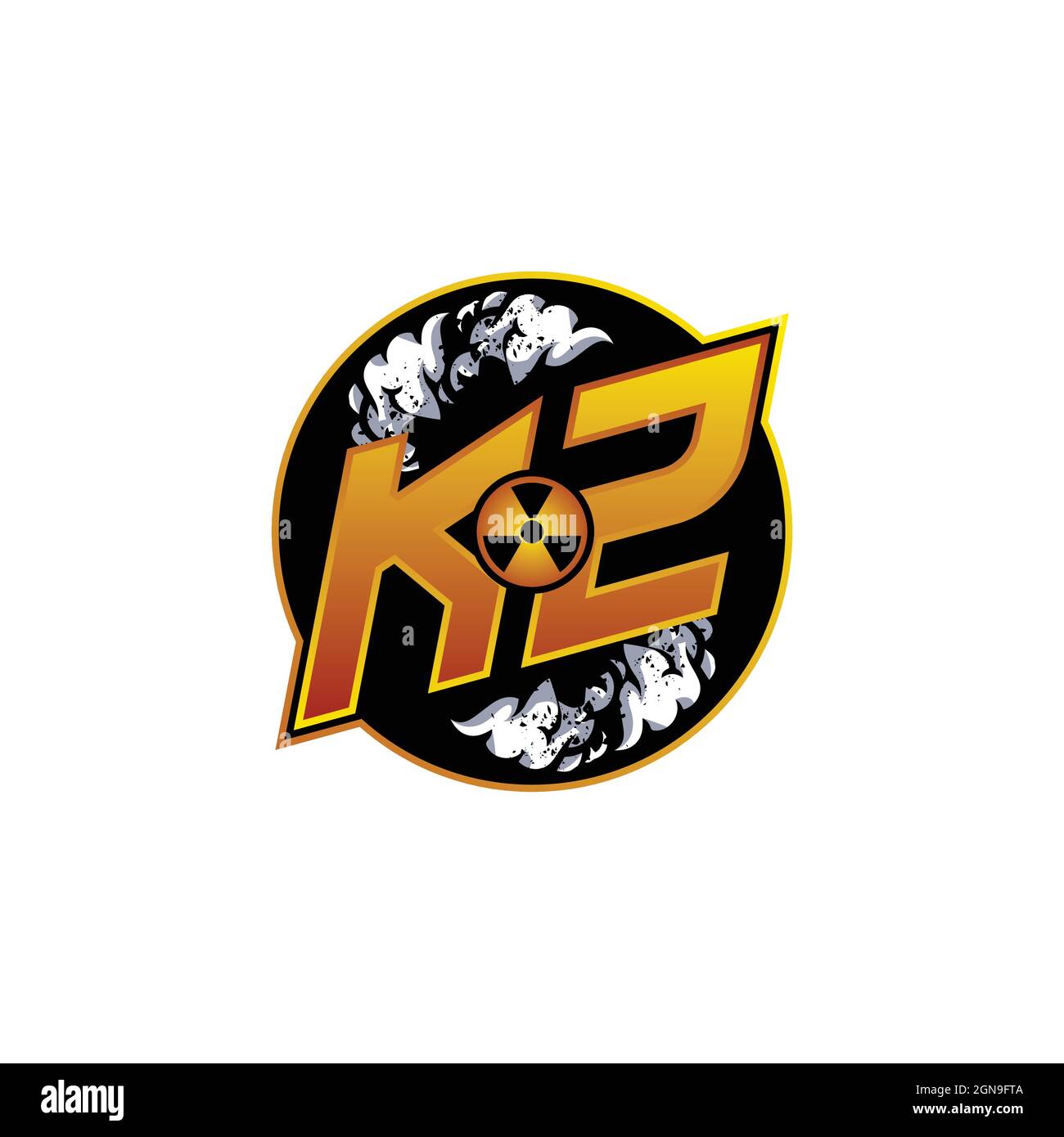 KZ Logo Monogramm Gaming mit Gas Form Designs Vorlage Vektor-Symbol modern Stock Vektor