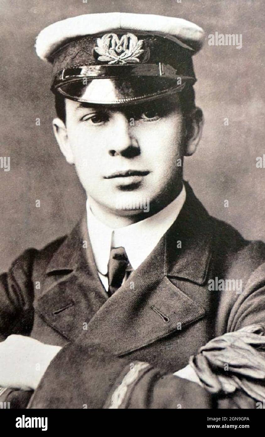 John George 'Jack' Phillips (1887 – 1912) britischer Seemann und der leitende Mobilfunkbetreiber an Bord der Titanic während seiner unglücklichen Jungfernfahrt im April 1912. Stockfoto