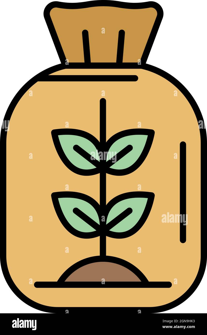 Mehlpackungssymbol. Kontur Mehl Paket Vektor Symbol Farbe flach isoliert Stock Vektor