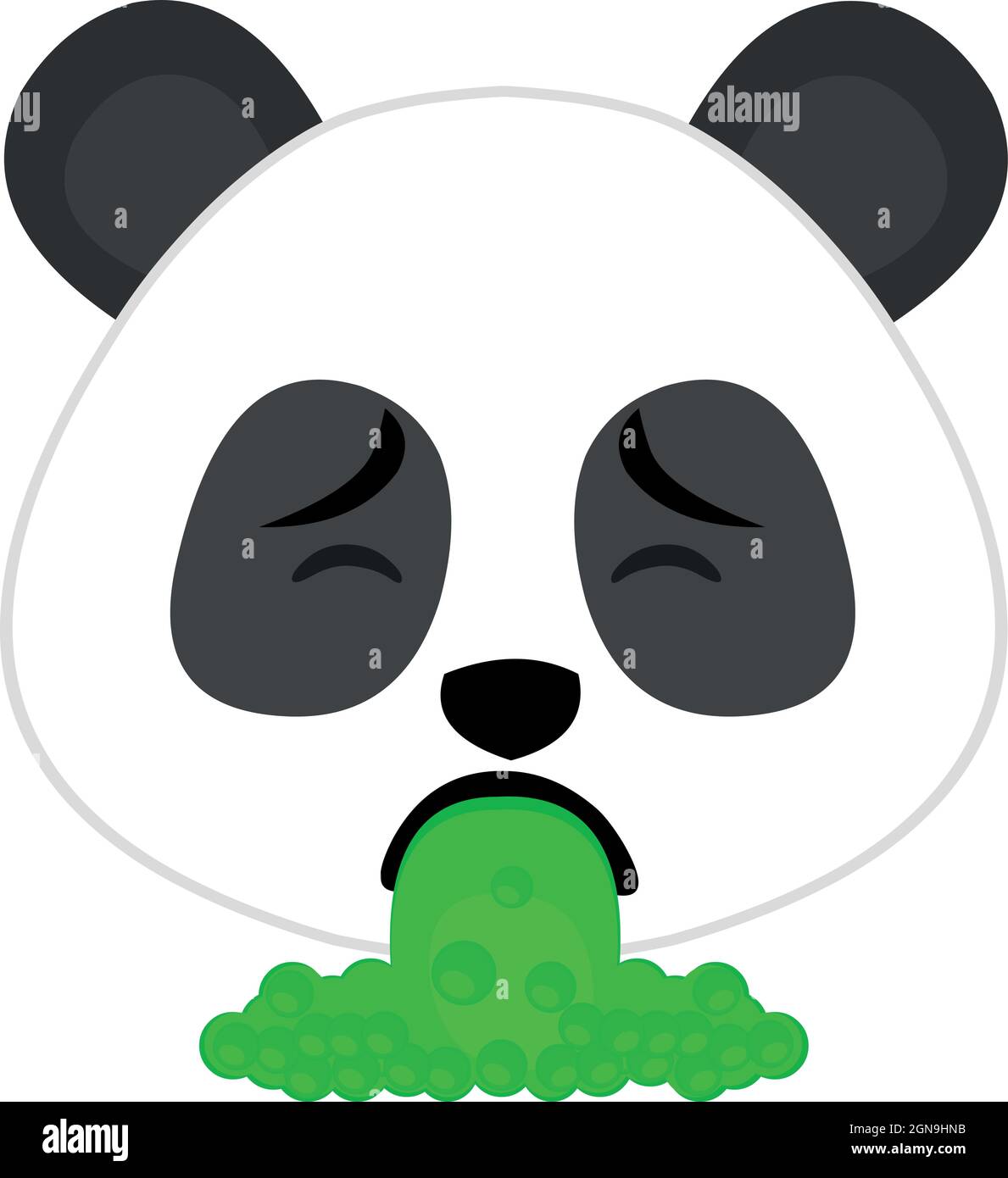 Vector Emoticon Illustration des Gesichts eines Cartoon Panda Erbrechen Stock Vektor