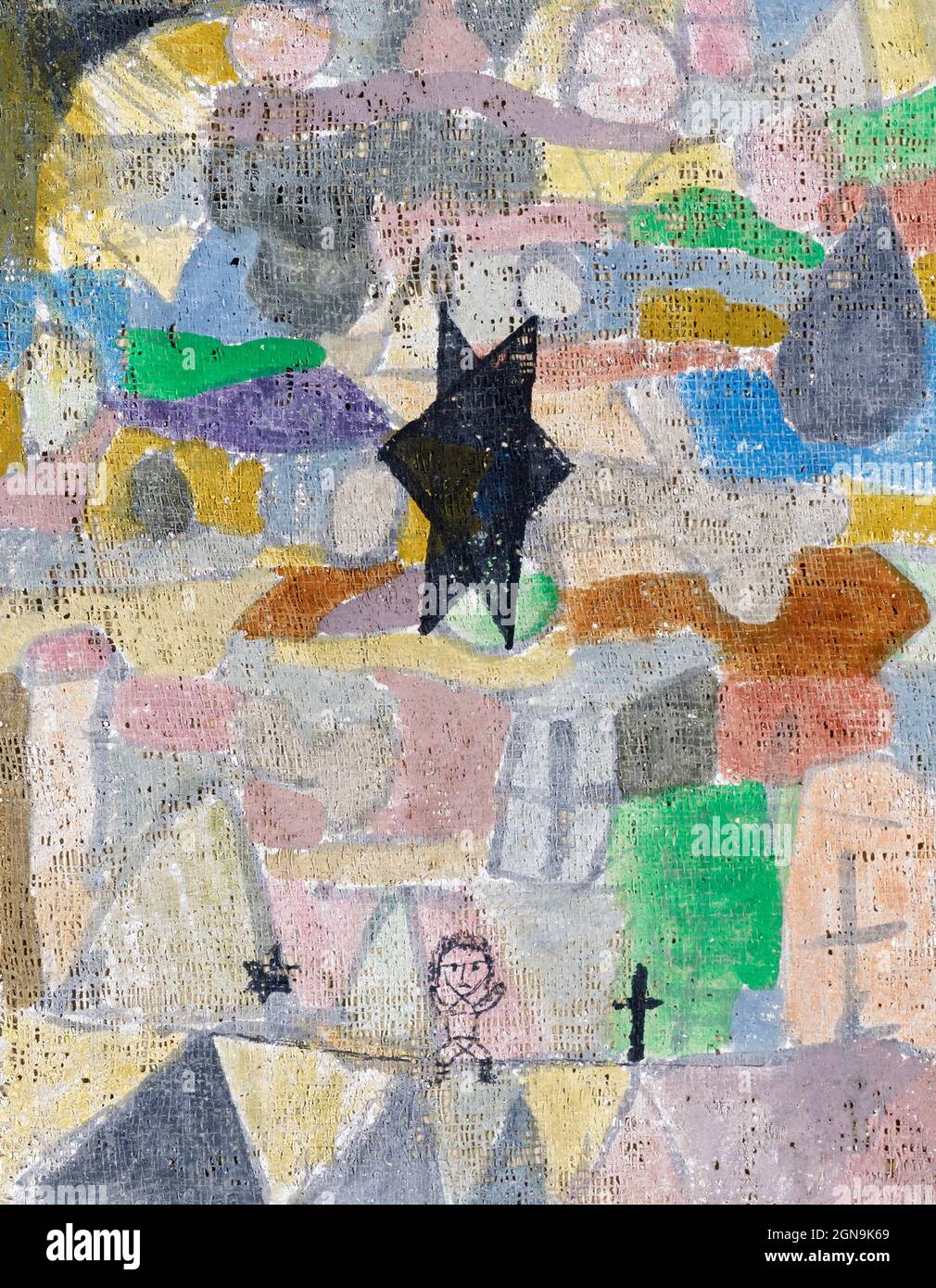 Unter einem schwarzen Stern (1918) Gemälde in hoher Auflösung von Paul Klee. Stockfoto