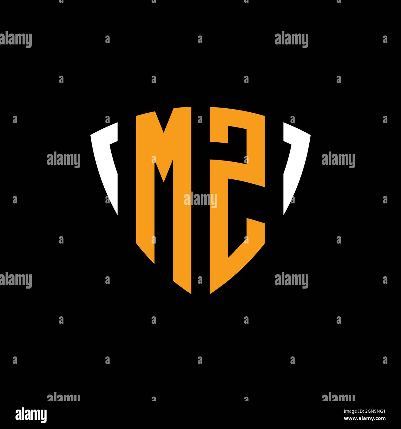QD Monogram Logo Letter Vektor mit Kopfhörer- und Mikrofonform, Podcast Studio Logo Stock Vektor