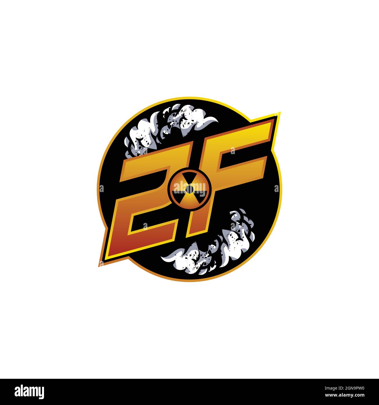 ZF Logo Monogramm Gaming mit Gas Form Designs Vorlage Vektor-Symbol modern Stock Vektor