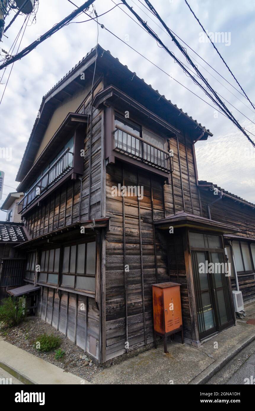 Kanazawa Landhäuser, traditionelle Architektur, ländlicher Charme, japanische Bauernhäuser, ländliche Landschaften Stockfoto