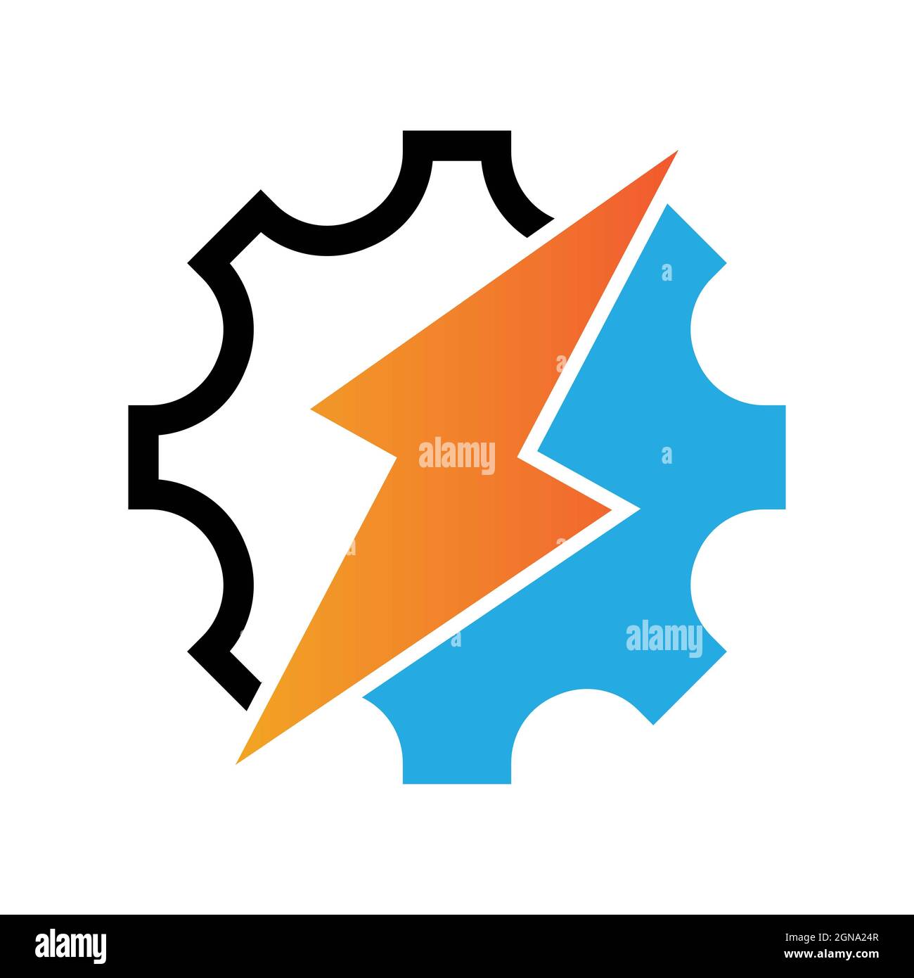 Getriebe elektrische Logo Vorlage Vektor Symbol Design Stockfoto