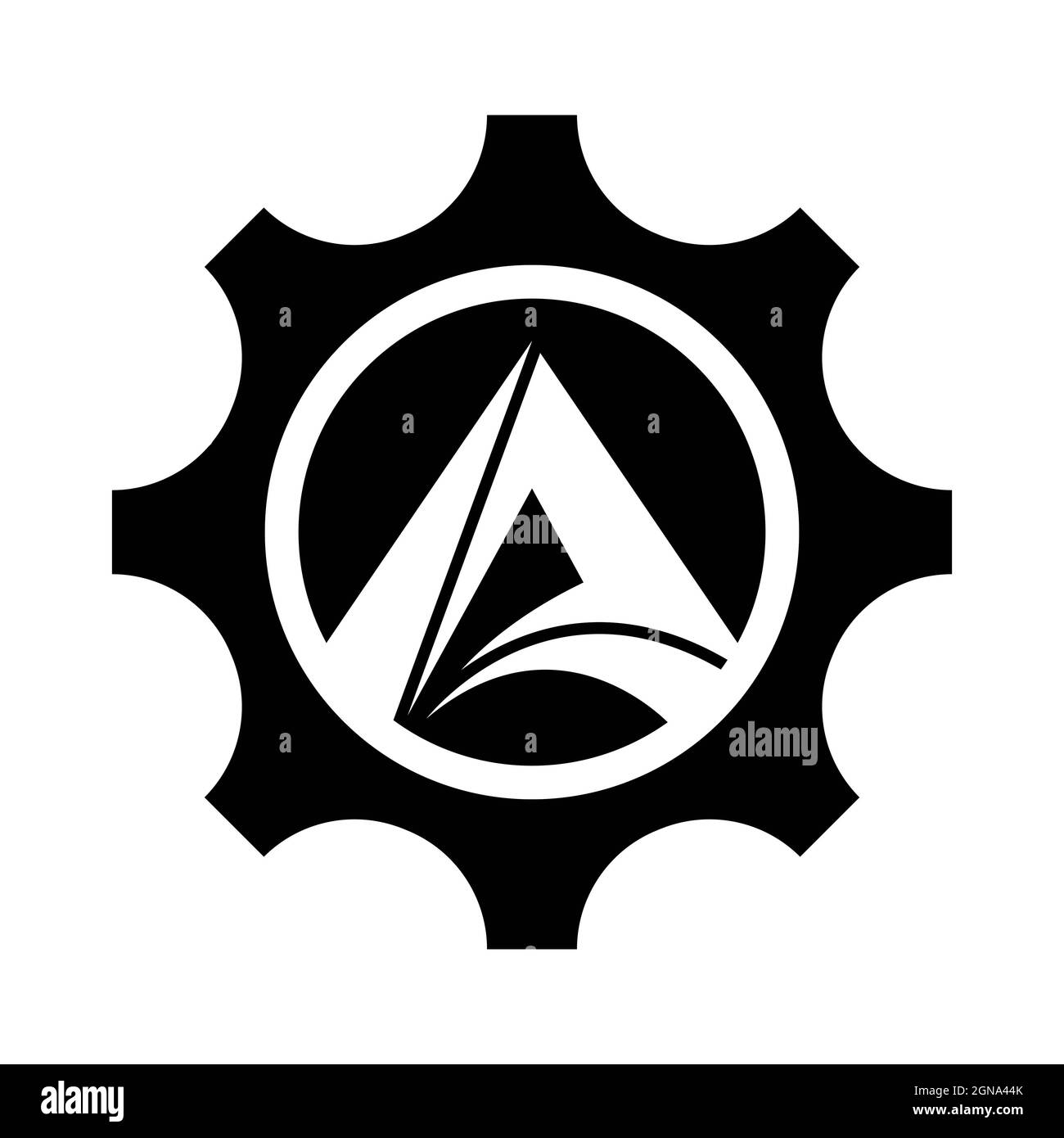 Getriebe-Logo mit Buchstaben eine Vorlage Vektor-Symbol-Design Stockfoto