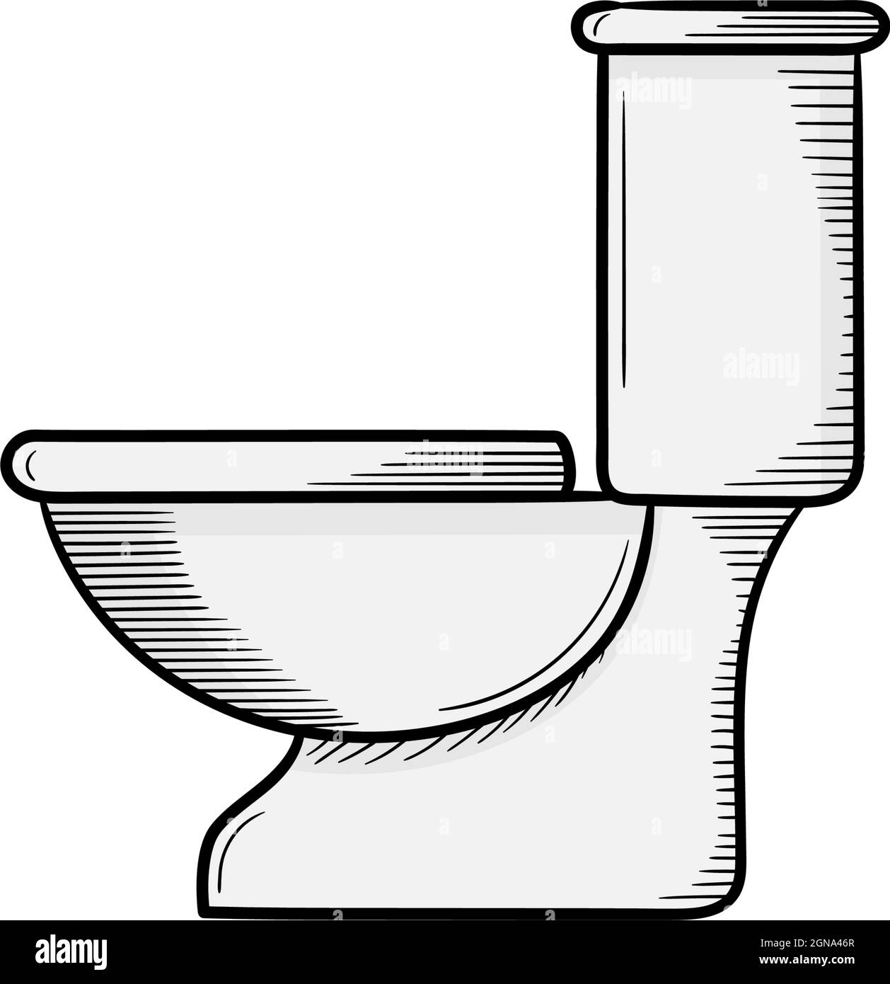 Handgezeichnete Design-Vorlage für das Symbol für die Toilette Stock Vektor