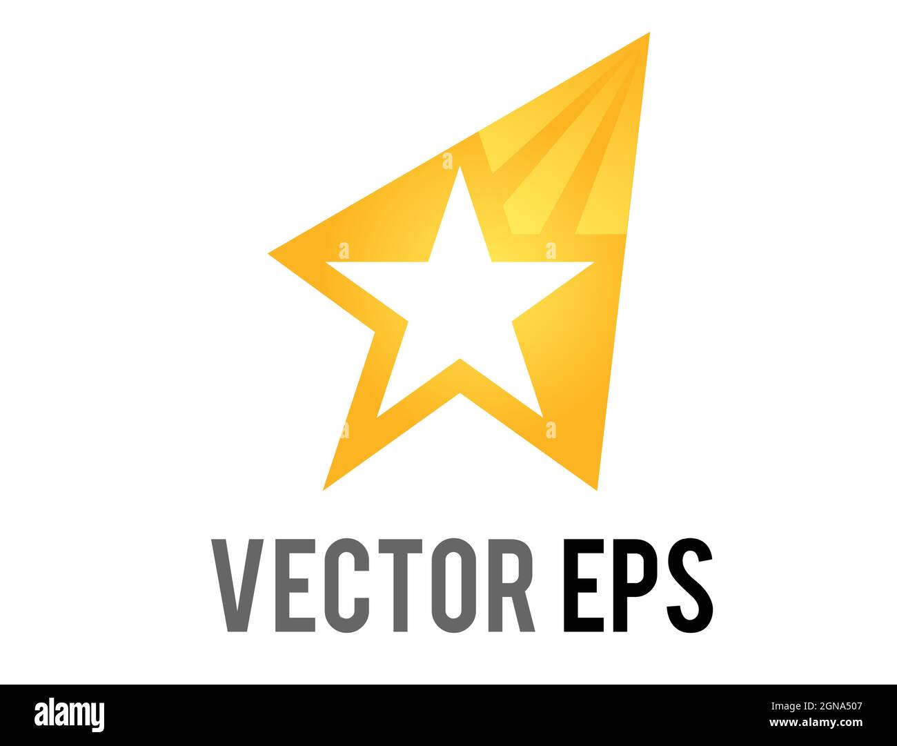 Die isolierte Vektor-Gradient gelb Cartoon gestylt stilisierten Stern flach Symbol, Gefühl schwindelig Cartoon-Symbol Stock Vektor