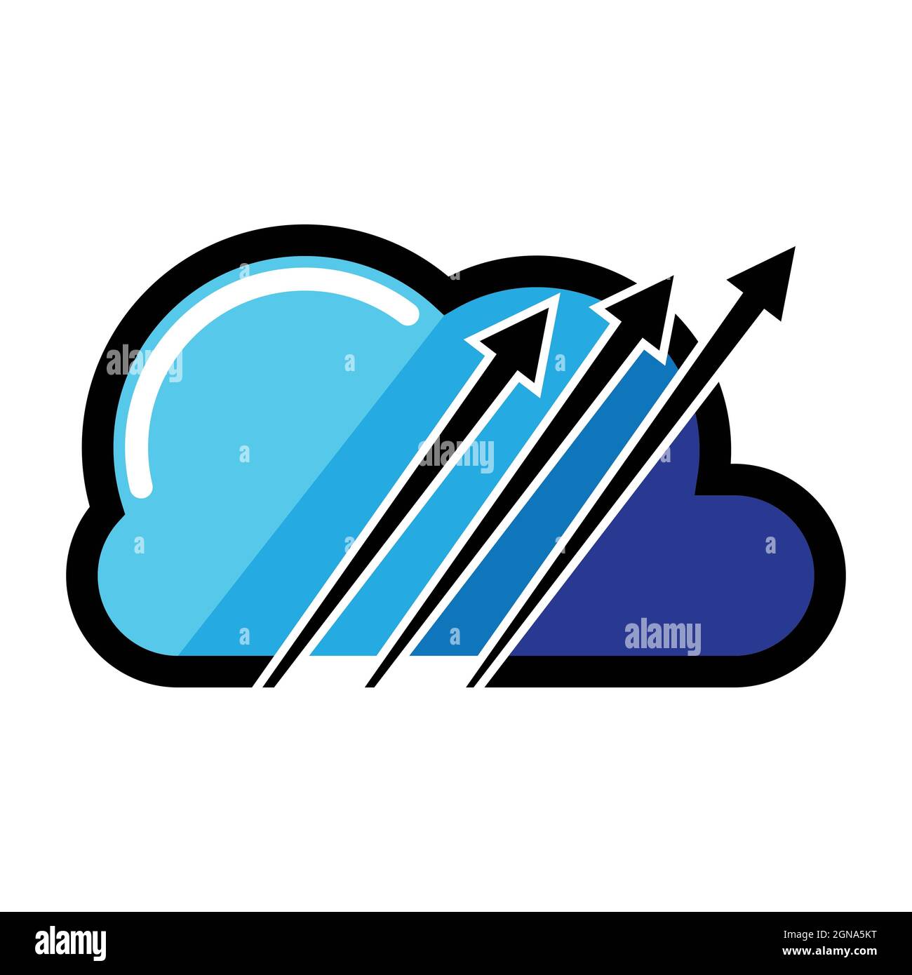 Design der Symbole für Vektorgrafiken mit Cloud-Logo Stockfoto