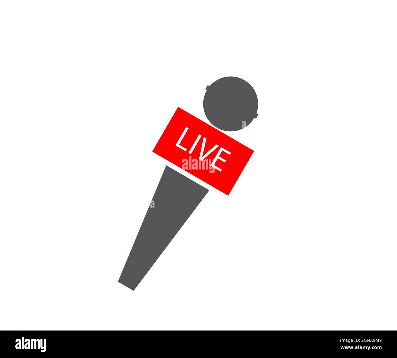 Live-Nachrichten auf weißem Hintergrund isoliert, drücken Sie Mikrofon Stock Vektor