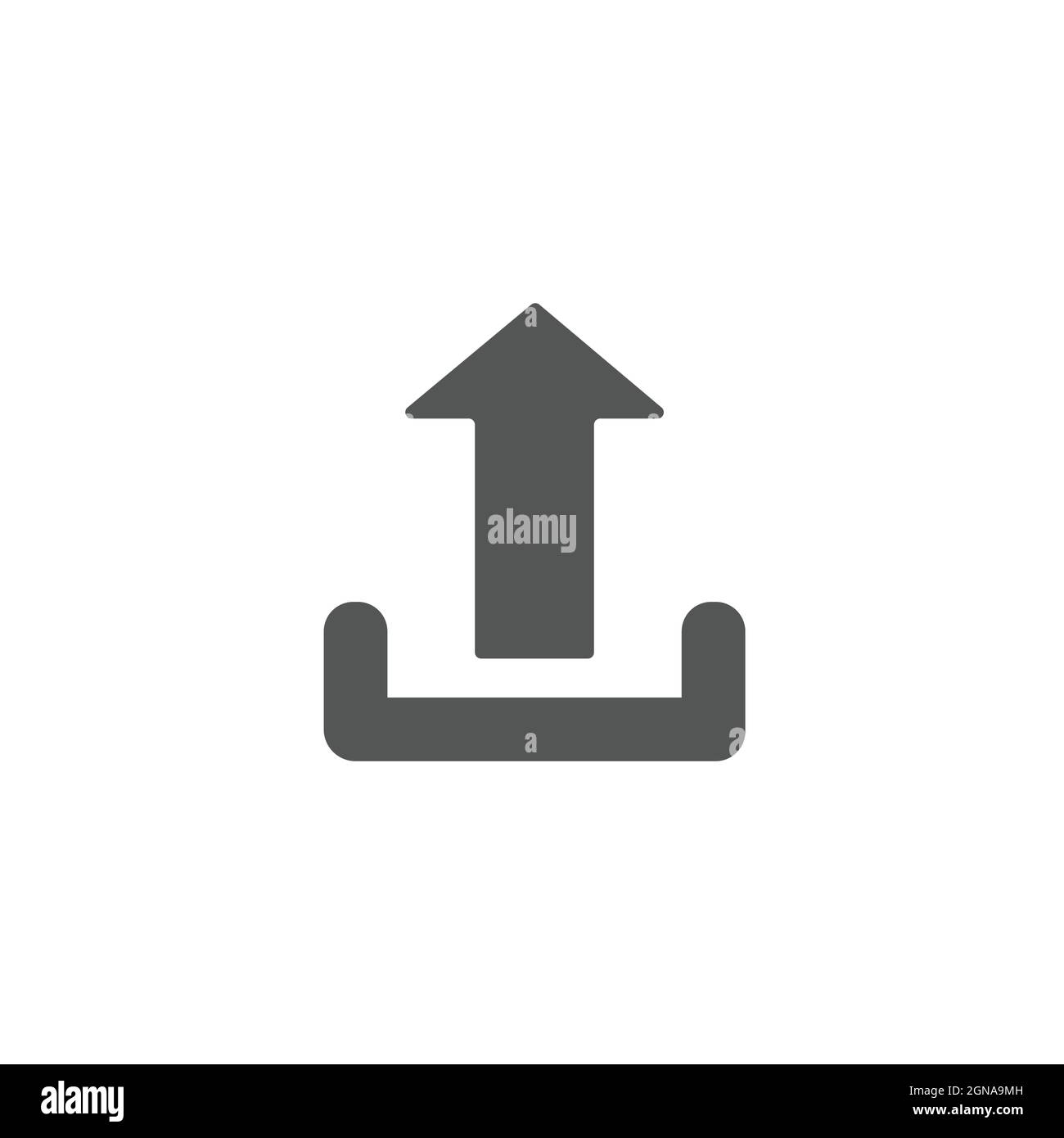 Hochladen Vektor-Symbol auf weißem Hintergrund isoliert, Symbol zeigt Upload-Zeichen Stock Vektor