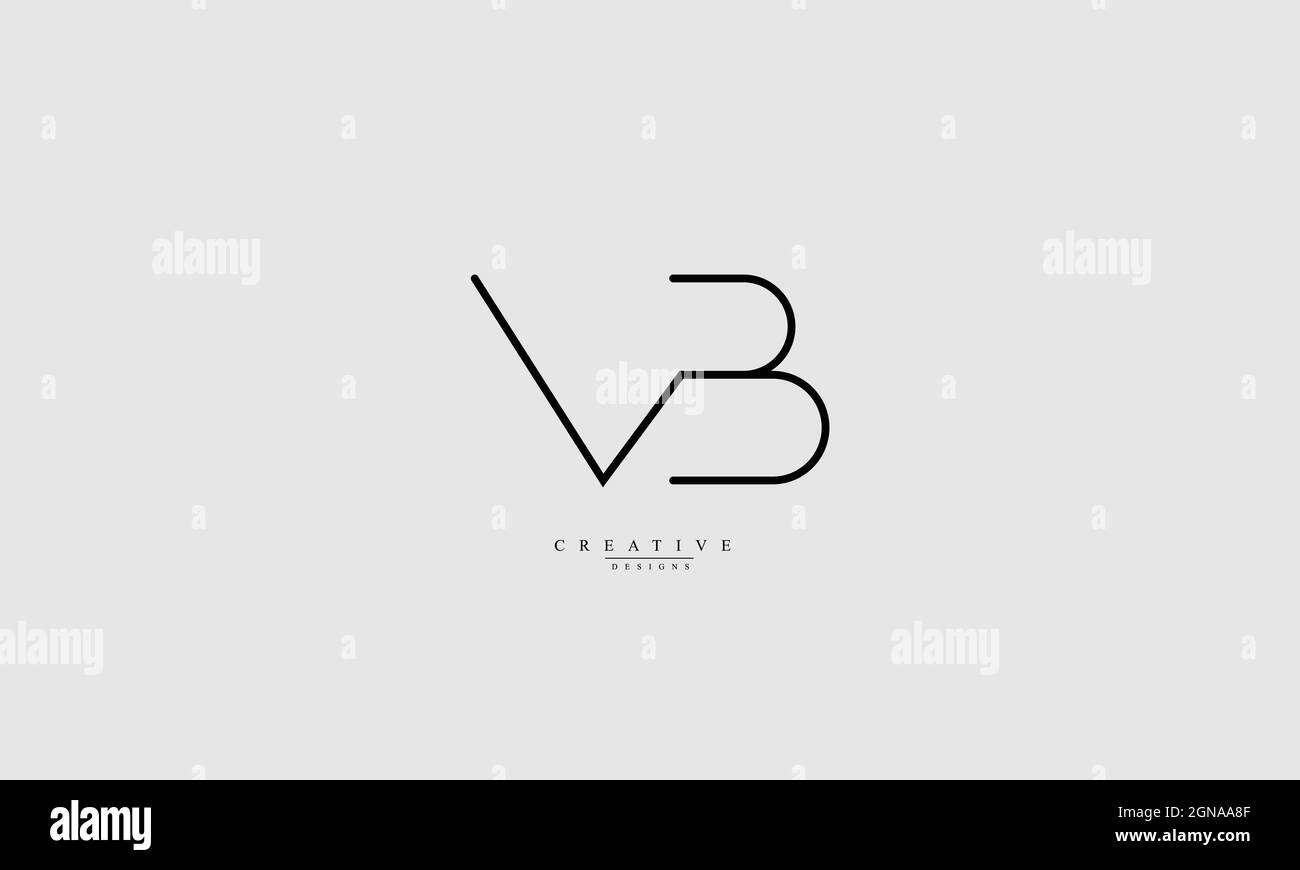 Buchstabenbuchstaben Initialen Monogramm-Logo VB BV V B Stock Vektor