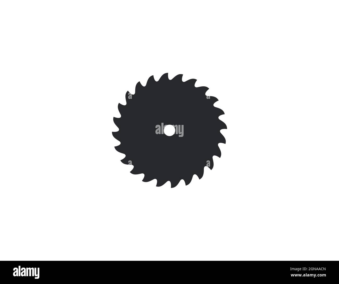 Sägeblatt, Symbol für kreisförmiges Blatt. Vektorgrafik. Flaches Design. Stock Vektor
