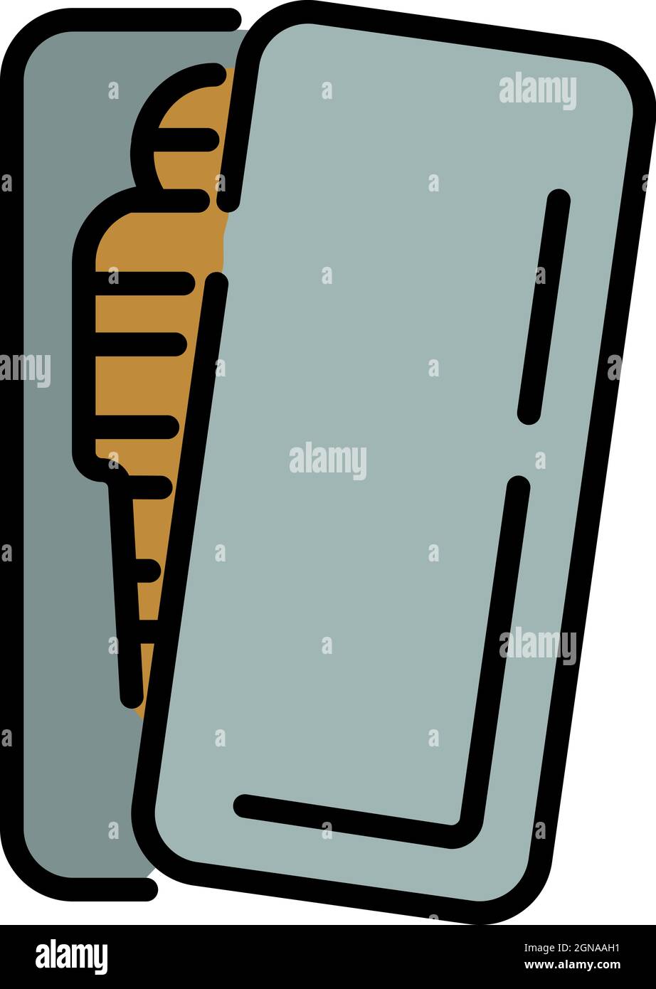 Sarkophag mit einer Mumie-Ikone. Skizzieren Sarkophag mit einer Mumie Vektor-Symbol Farbe flach isoliert Stock Vektor