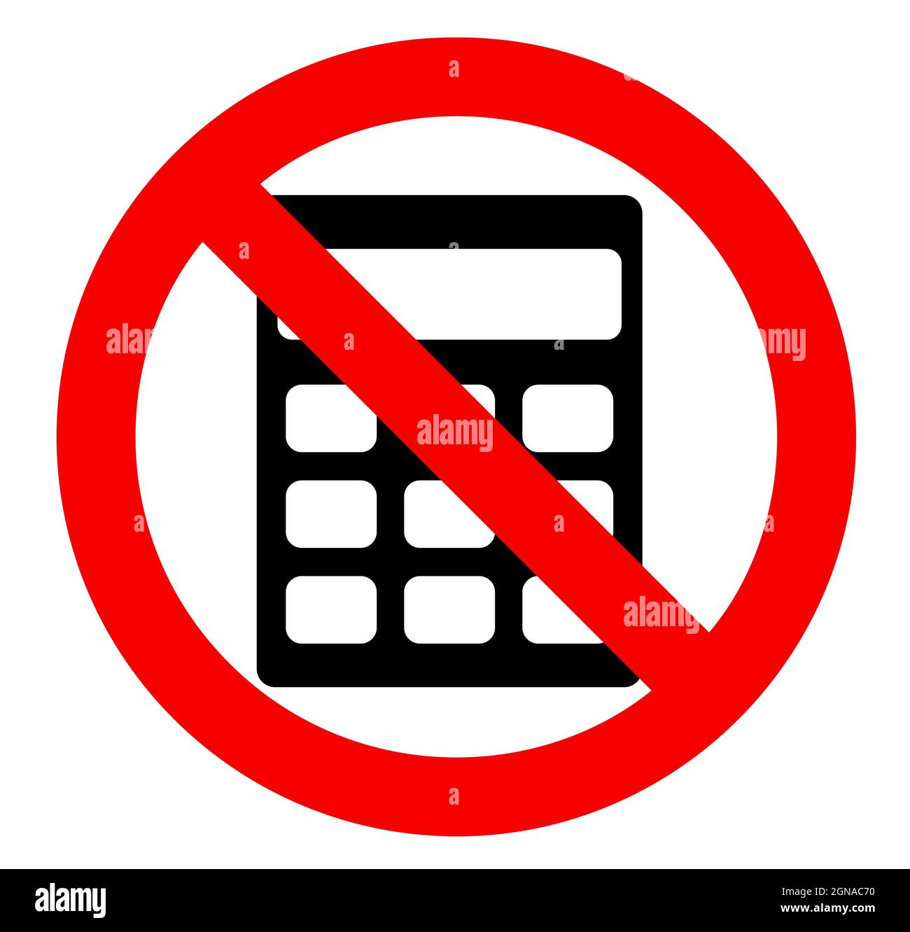 Rechner nicht erlaubt Zeichen, Rechner Verbot Vektor-Symbol Stock Vektor