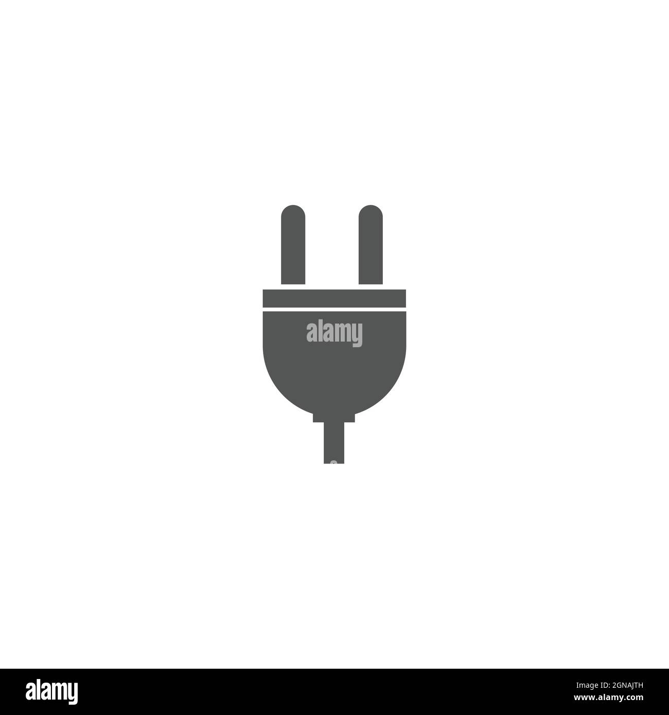 Elektrisches Steckersymbol auf weißem Hintergrund isoliert, Steckervektor-Symbol Stock Vektor