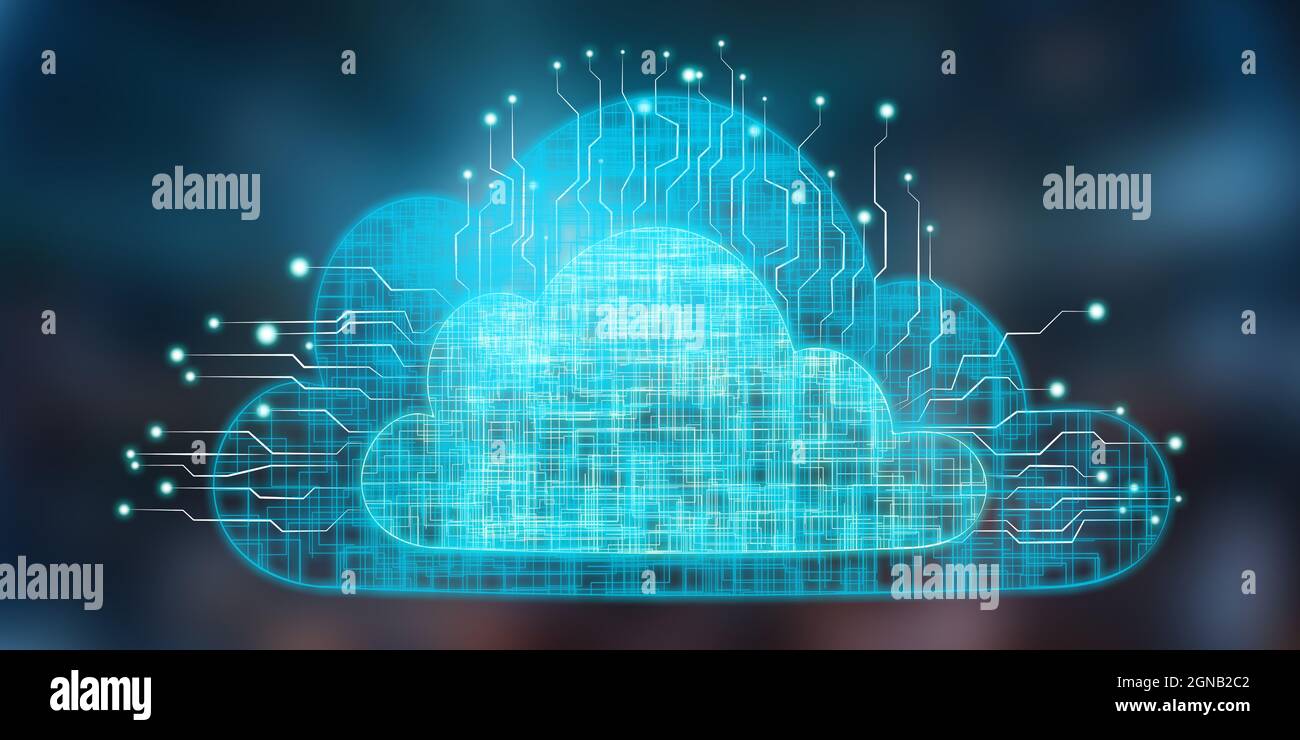 Illustration eines Cloud-Networking-Konzepts Stockfoto