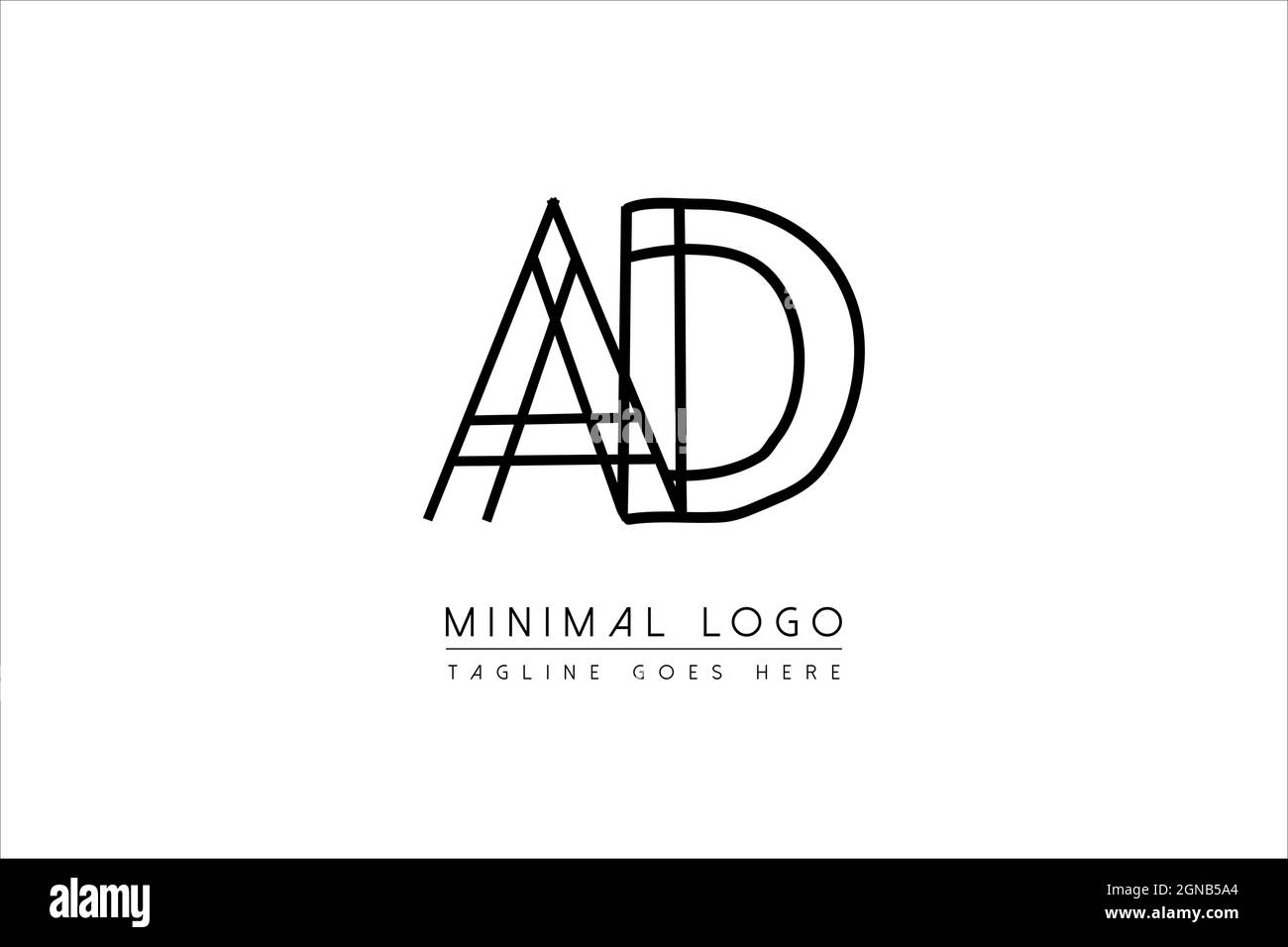 Erste Anzeige, da, a, d Logo Design Kreative Moderne Buchstaben Symbolvektor Illustration Stock Vektor