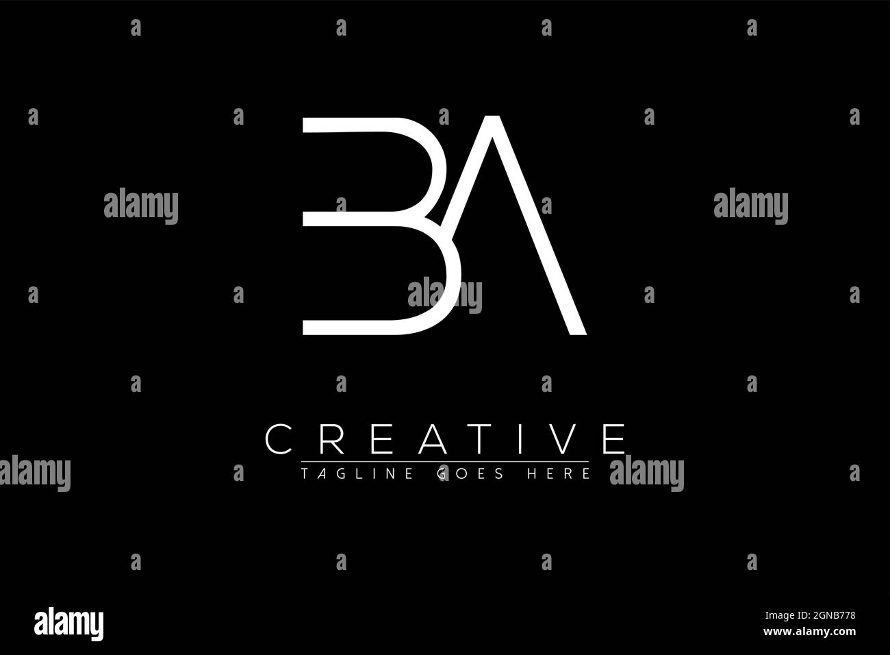 Buchstaben BA, ab, a, b, Abstract Initial Monogram Letter Alphabet Logo Design Stock Vektor
