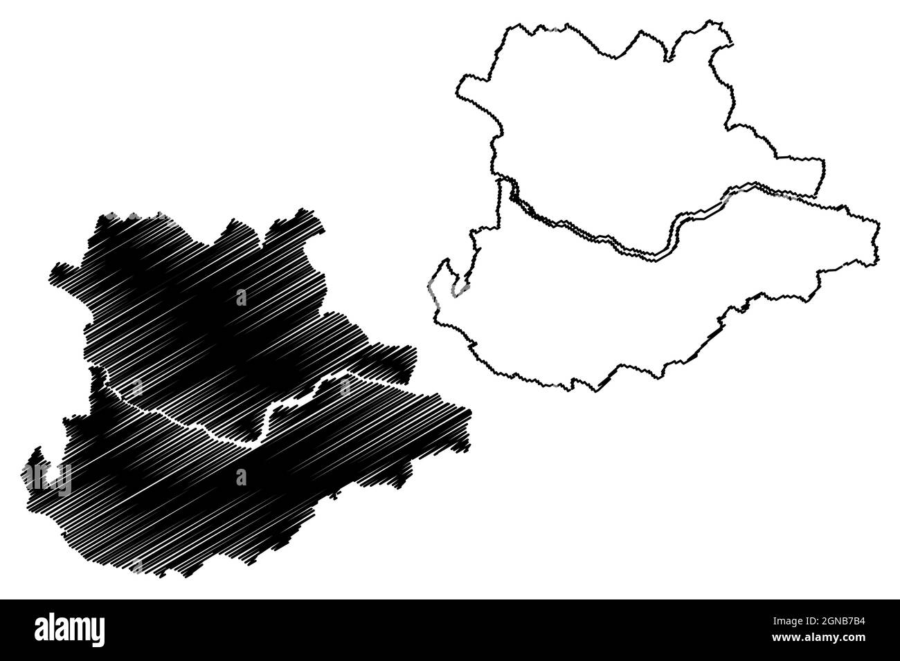Dhenkanal District (Odisha State, Republik Indien) Karte Vektor Illustration, scribble Skizze Dhenkanal Karte Stock Vektor