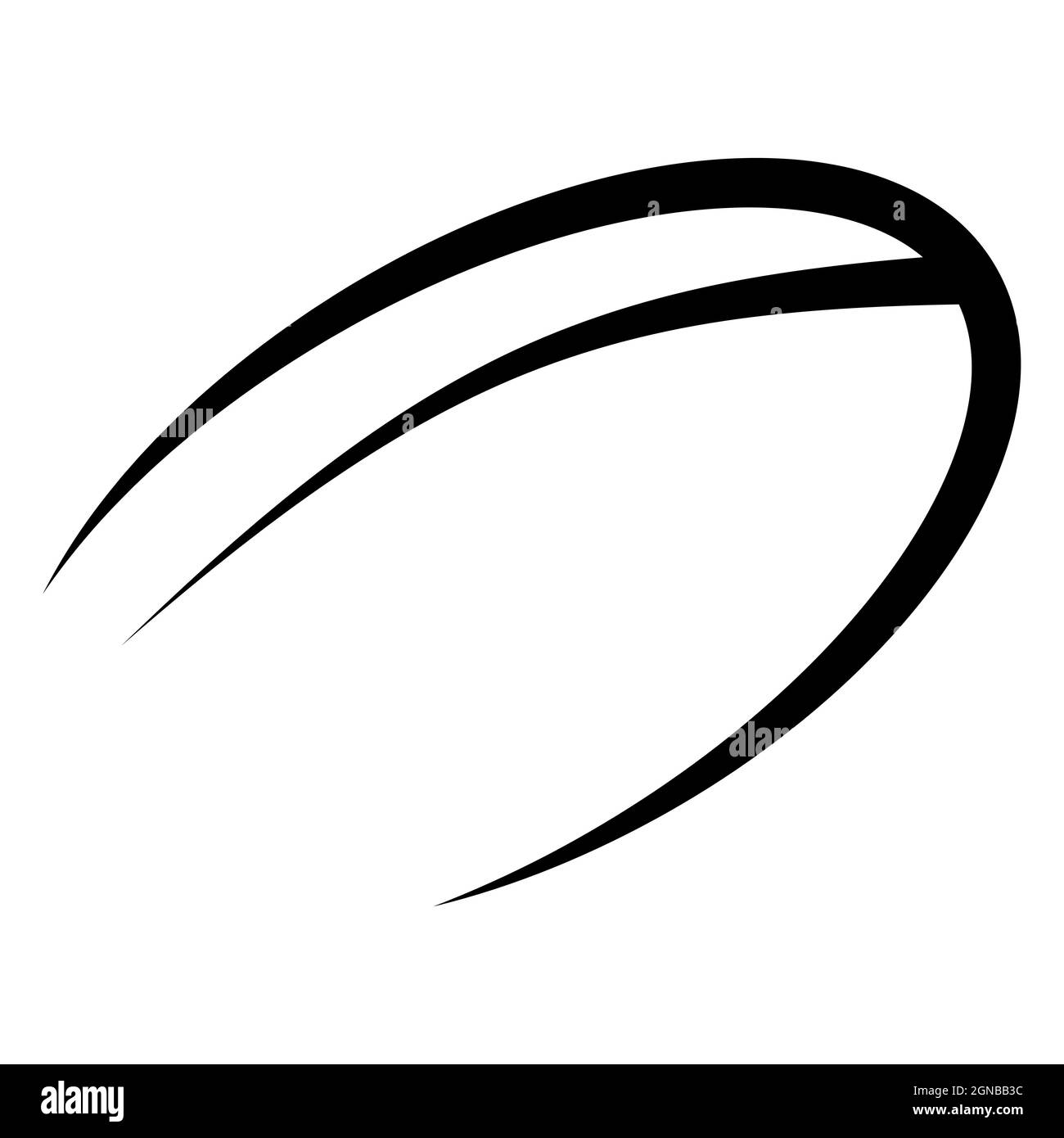 Logo-Symbol fliegende Rugby-Kugel einfache Konturen Stock Vektor