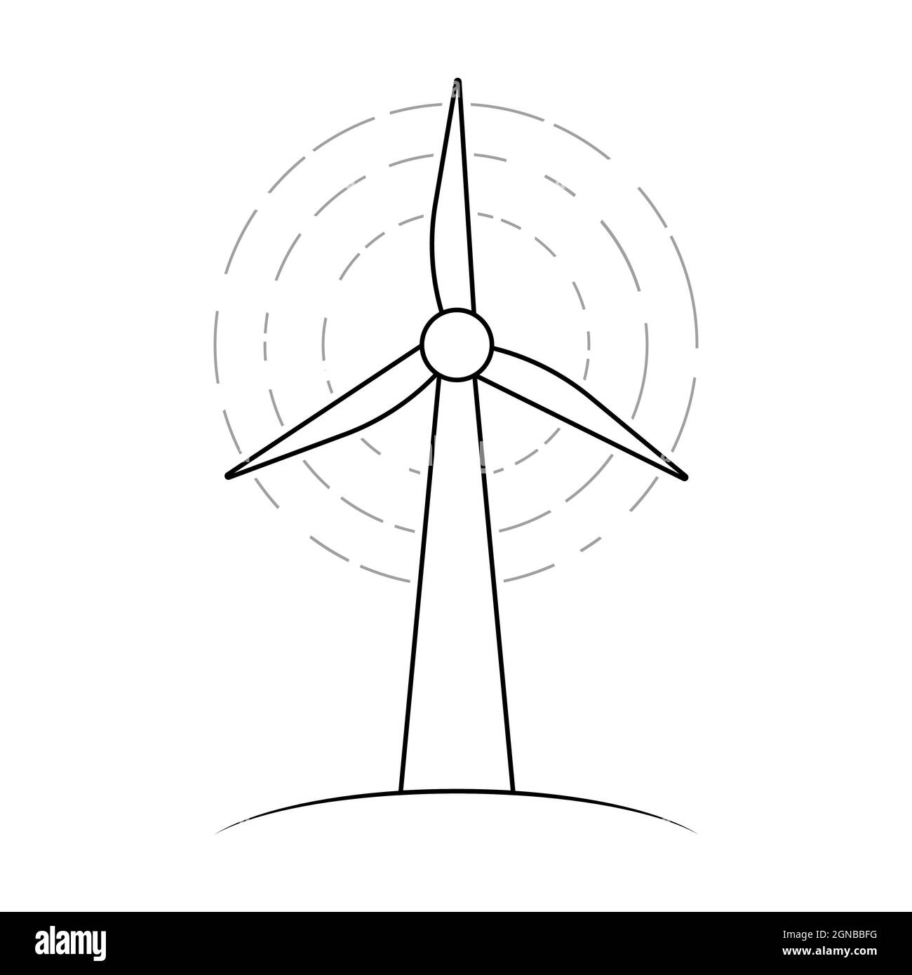 Windpark Kraftwerk Anlage Windmühle, Symbol umweltfreundliche grüne Energie Stock Vektor