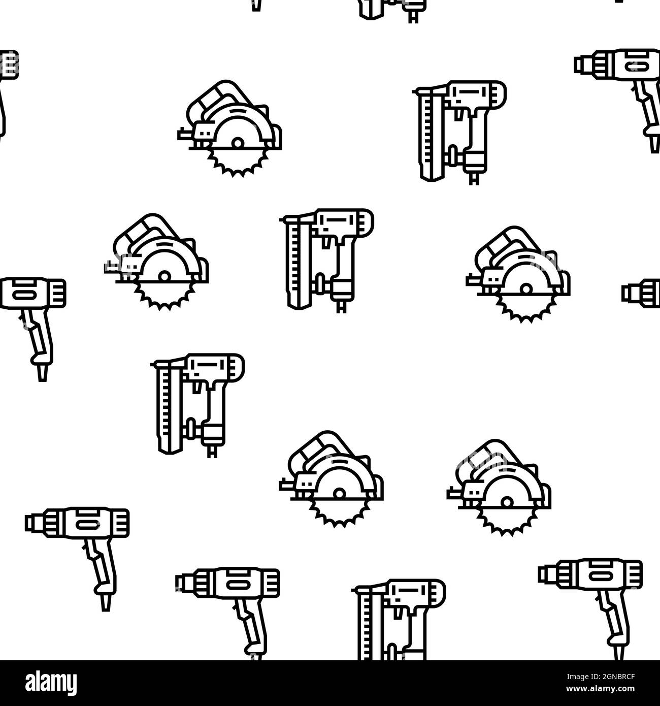 Werkzeuge Für Den Aufbau Und Die Reparatur Vektor Nahtloses Muster Stock Vektor
