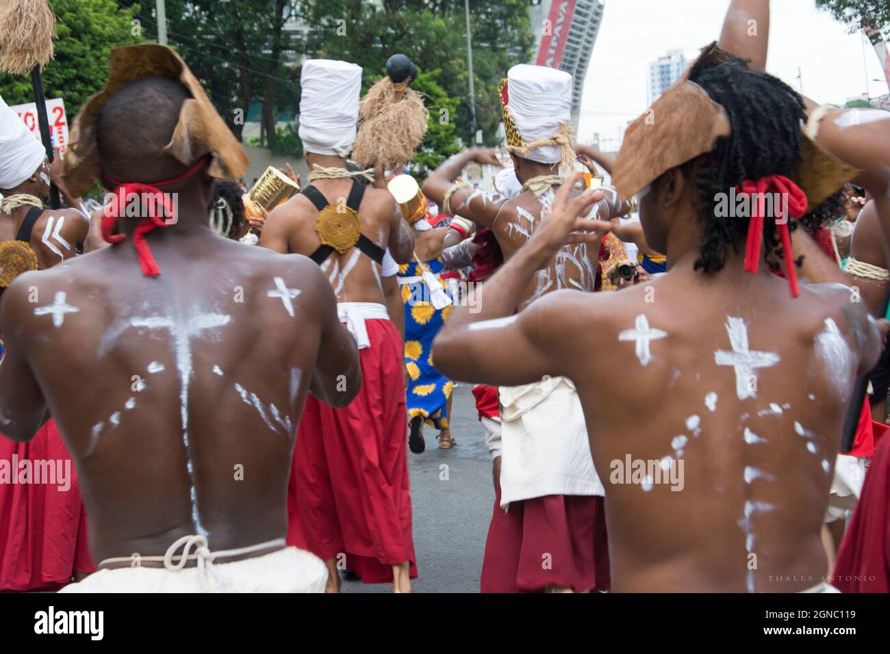 Salvador, Bahia, Brasilien - 24. Januar 2016: Kultureller Roots Walk. In der Dique do Tororó in Salvador, Bahia, Brasilien. Stockfoto Salvador, Bahia, Brasilien - 24. Januar 2016: Kultureller Roots Walk. In der Dique do Tororó in Salvador, Bahia, Brasilien. Stockfoto