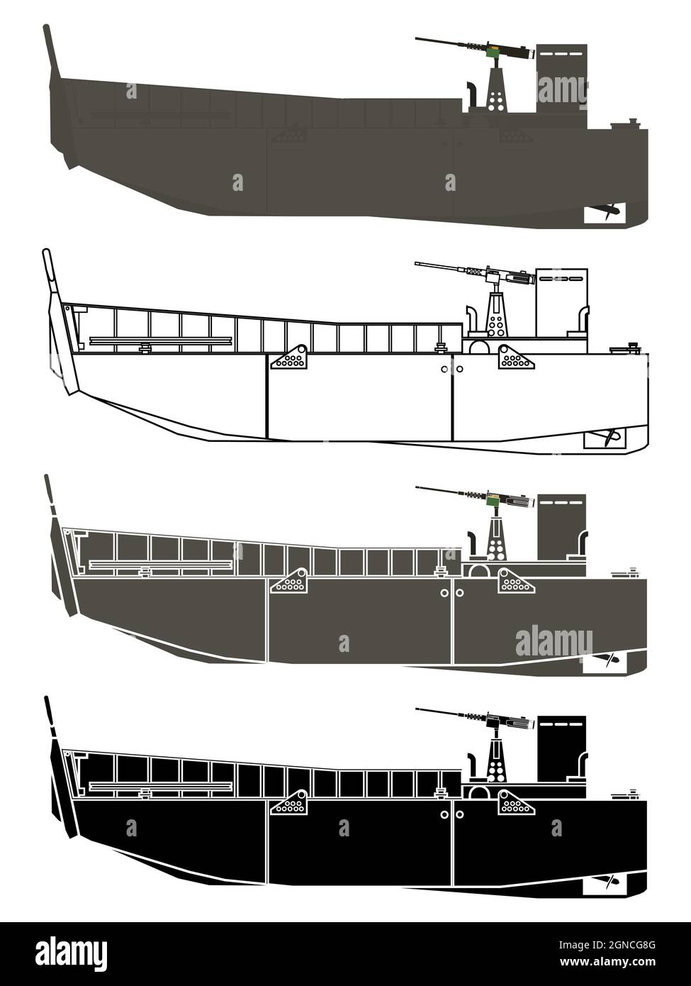 Landing Craft WWII Common Vehicle Stock Vektor