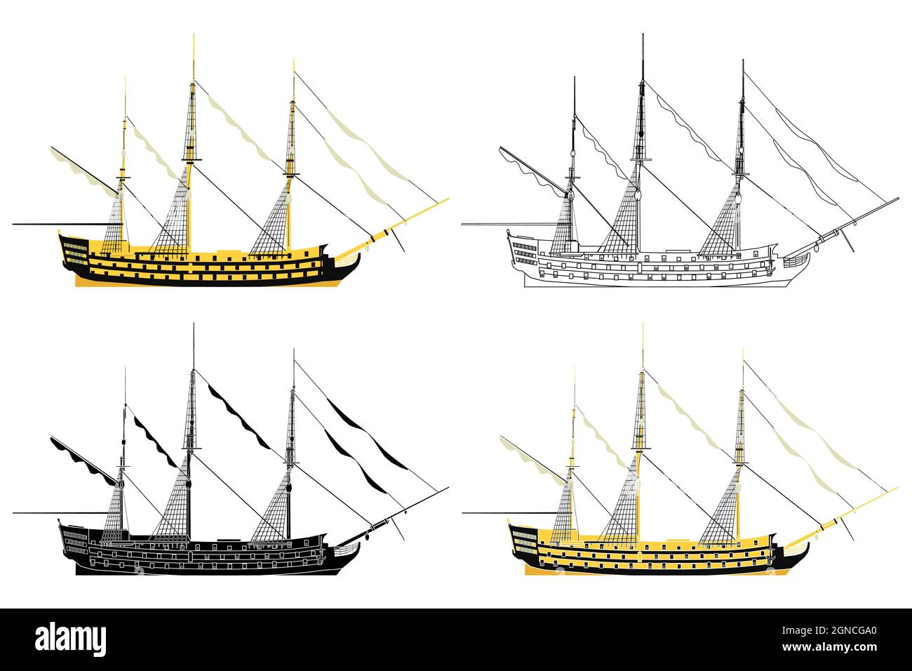 HMS Victory, Vereinigtes Königreich Schlachtschiff Stock Vektor