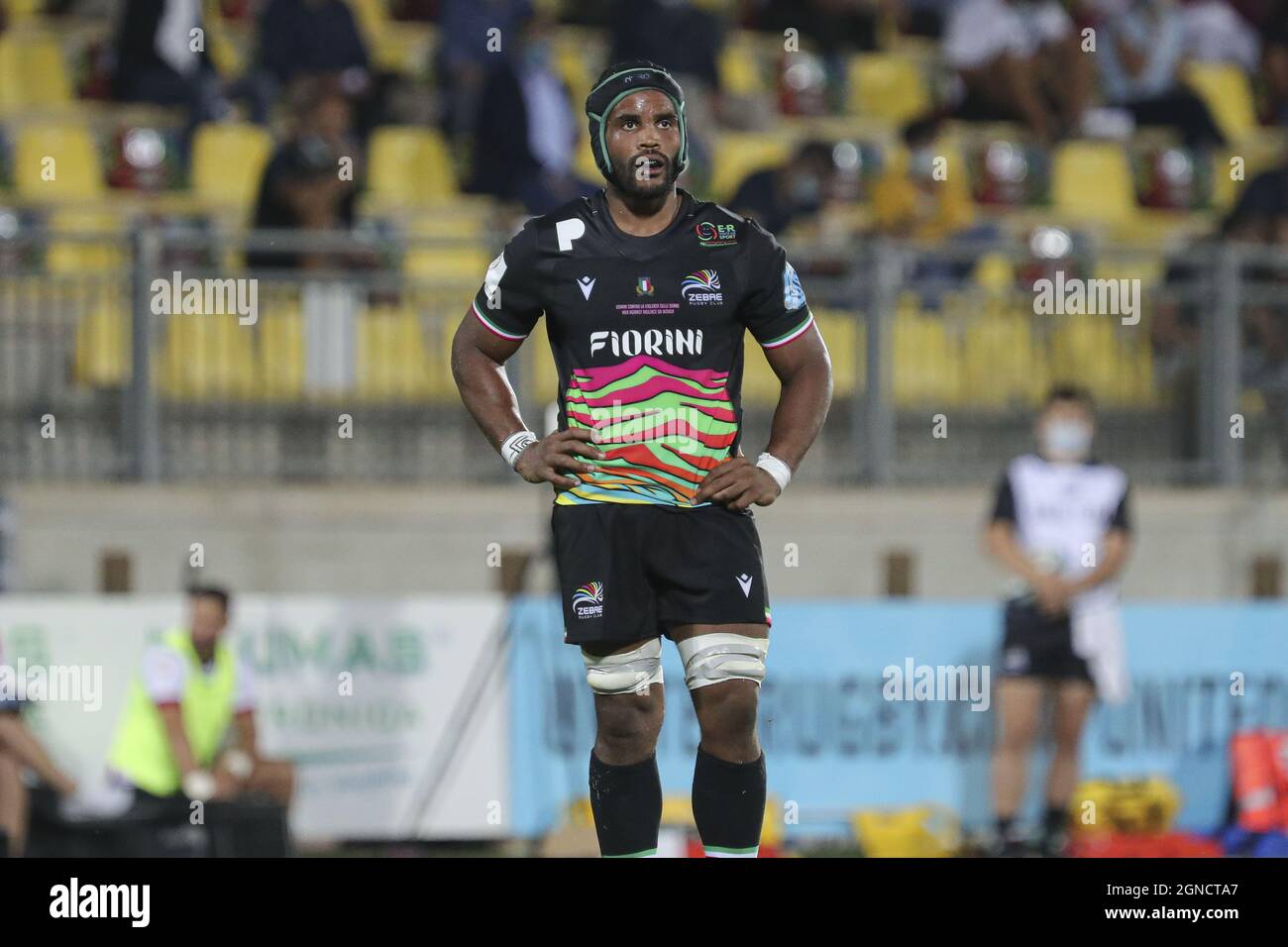 Stadion Sergio Lanfranchi, Parma, Italien, 24. September 2021, Maxime Mbanda (Zebre) während des Spiels des Zebre Rugby Club gegen Emirates Lions - United Rugby Championship Stockfoto